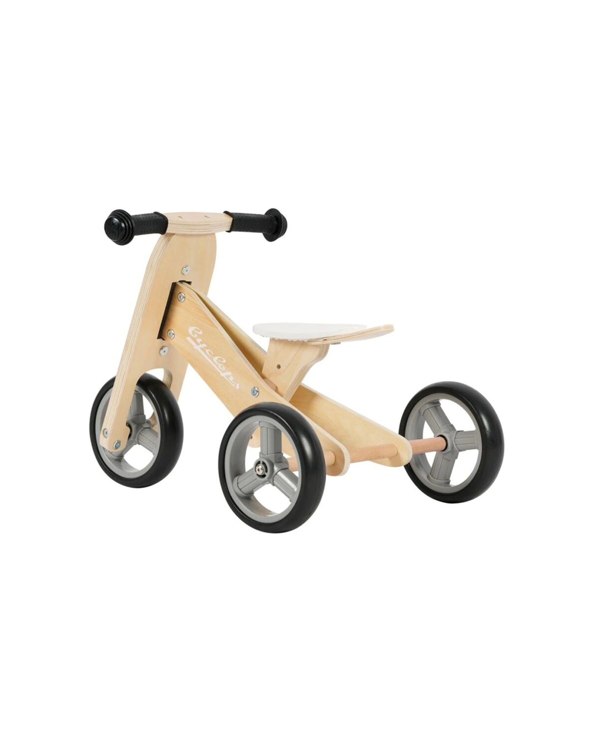 3 Cyclops 2-In-1 Wooden Trike And Balance Bike EVA Tyres Age 18-36 Months - Plain, 3 of 5