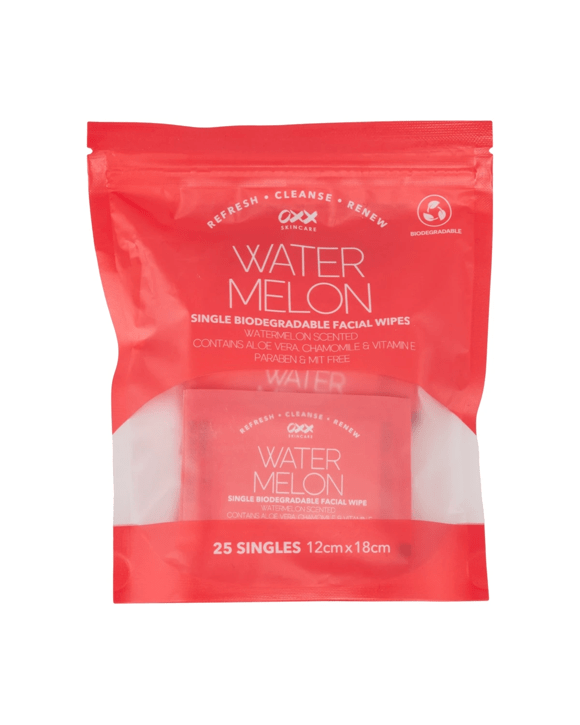 OXX Skincare 25 Pack Single Facial Wipes - Watermelon Scented