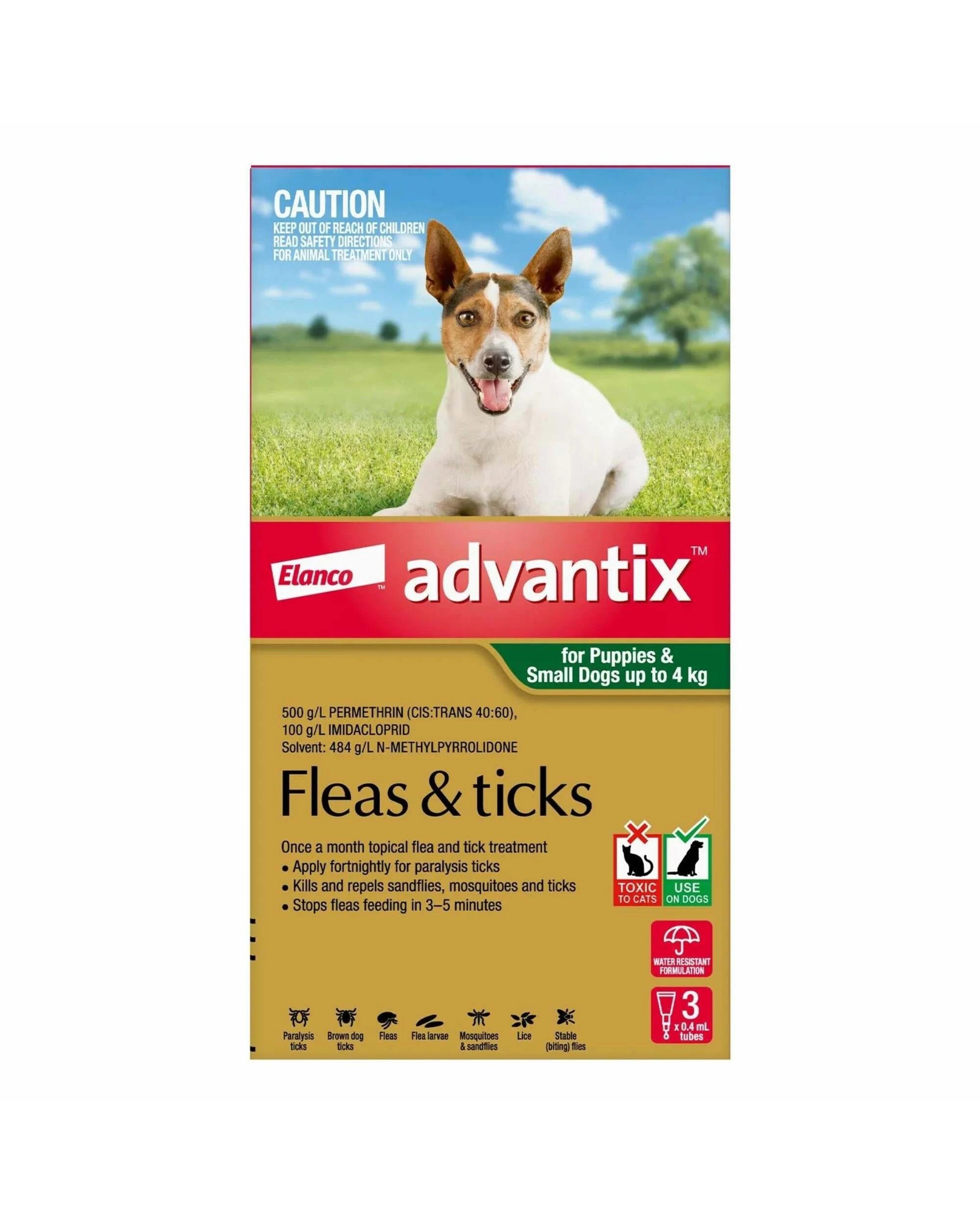 1 Advantix For Small Dogs & Pups Up To 4kg (Green) 6 Pack, 1 of 1