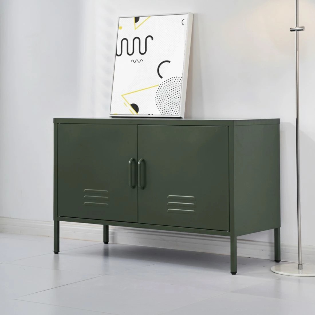 4 Artiss Buffet Sideboard Metal Cabinet - Green, 4 of 7