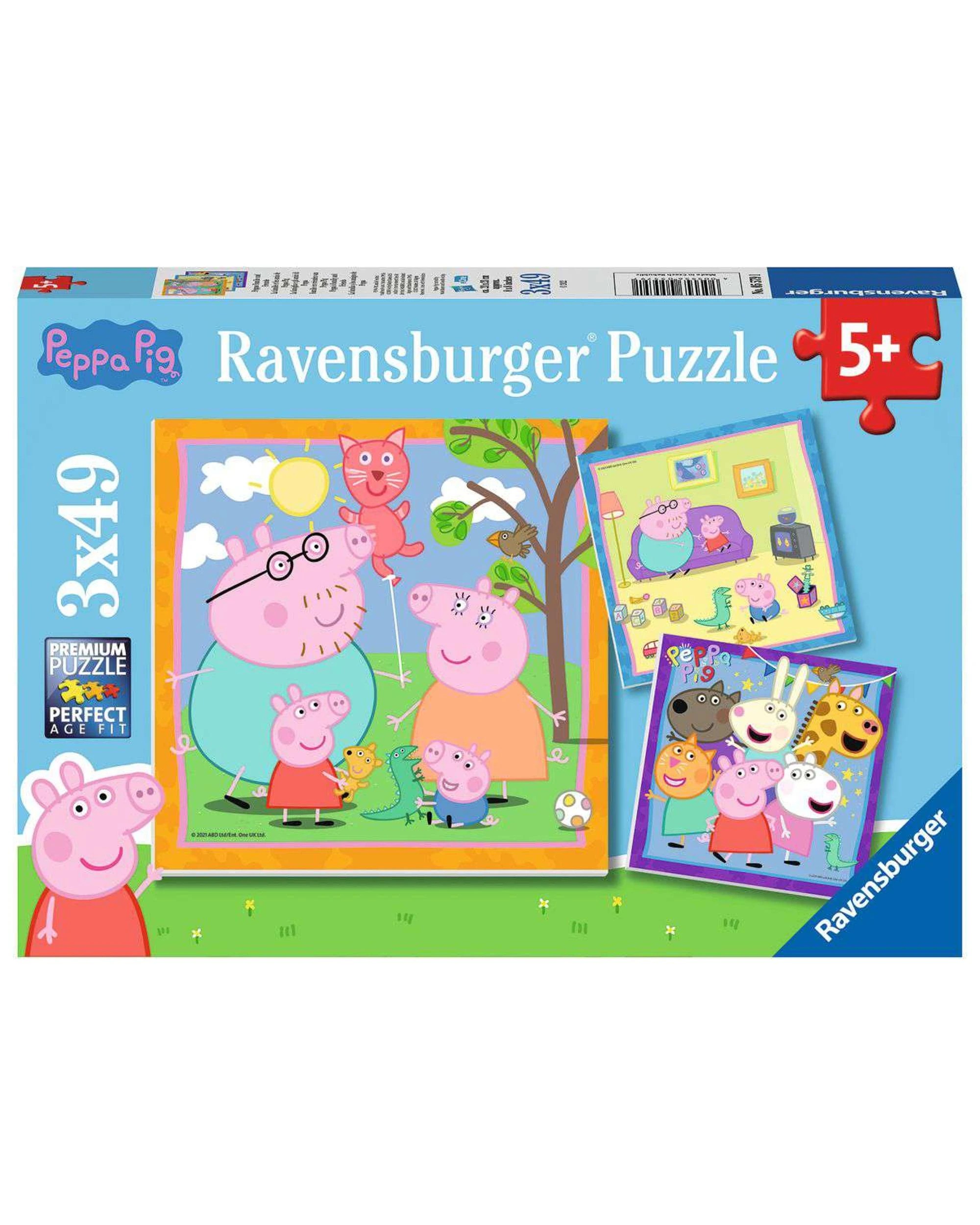 1 Ravensburger Peppa Pig Peppa's Family and Friends 3x49 Piece Jigsaw Puzzle, 1 of 4