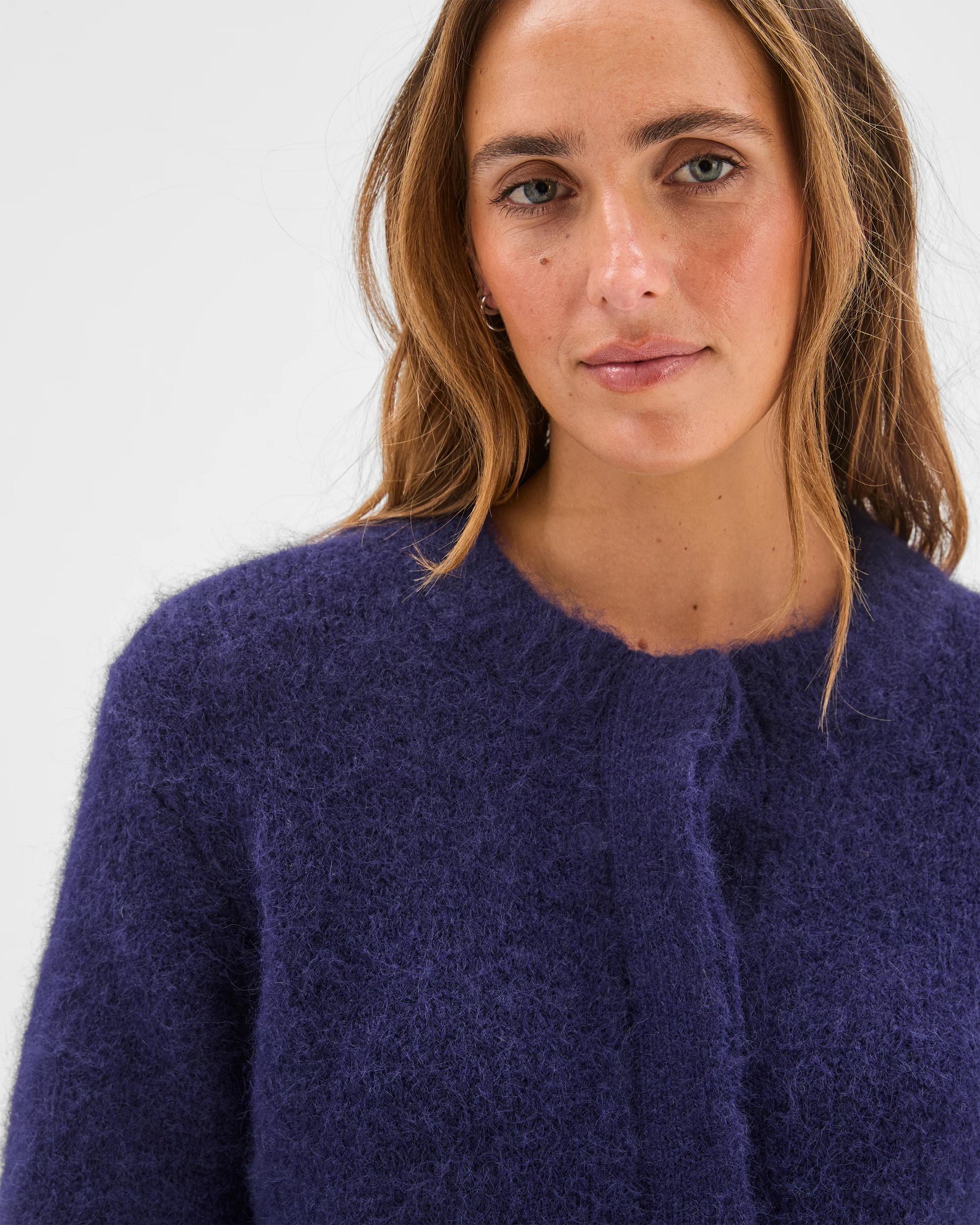 5 Preview Long Sleeve Plush Cardigan INK NAVY, 5 of 6