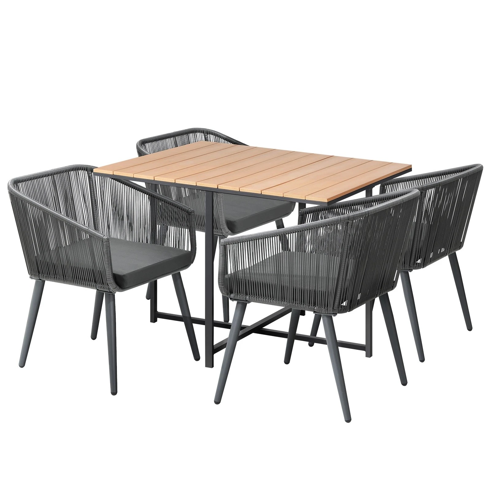 1 Livsip 5pcs Outdoor Dining Set Furniture Table Lounge Chairs Patio Setting - Multi, 1 of 9