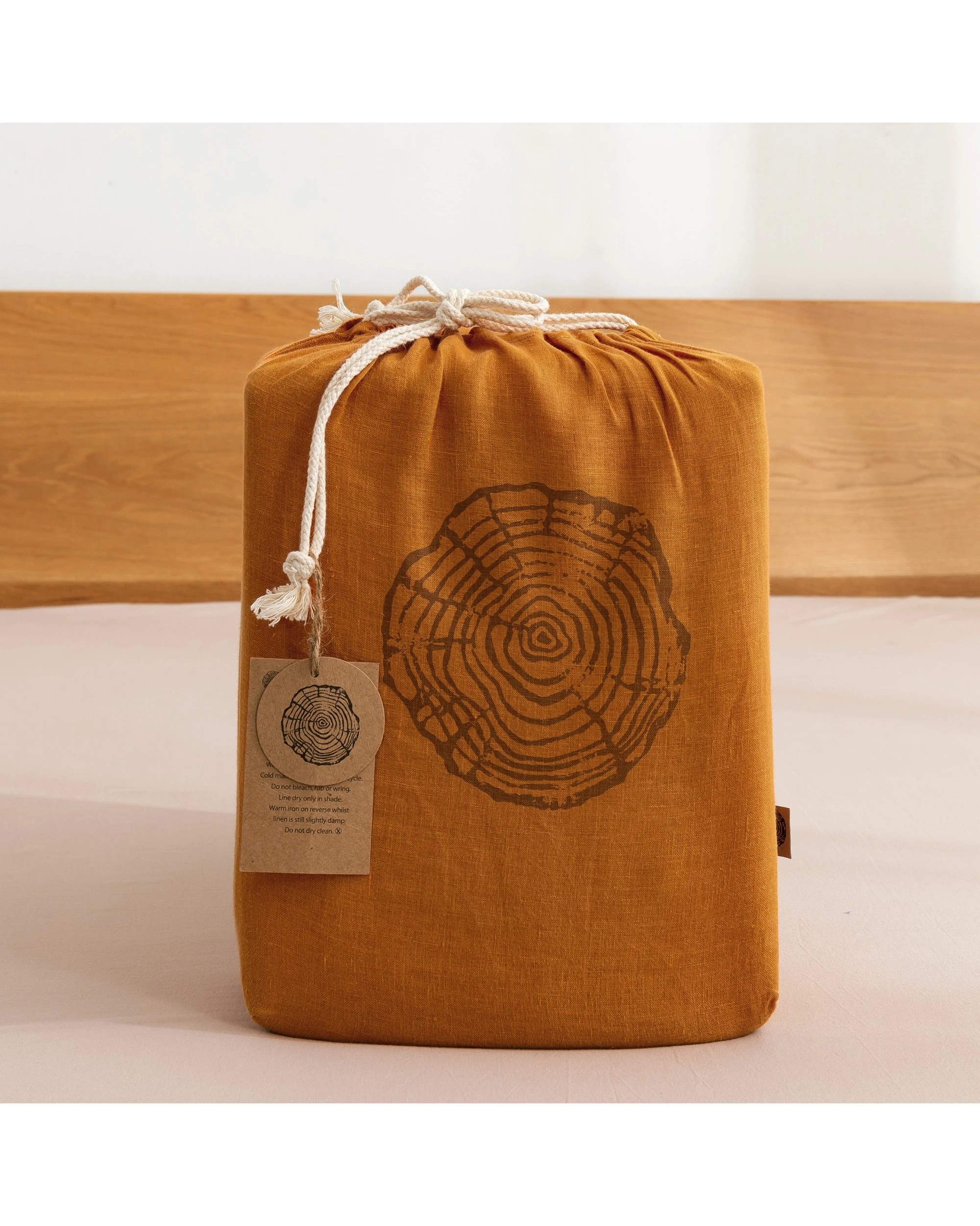 7 Natural Home 100% European Flax Linen Sheet Set - Super King Bed - Rust, 7 of 7