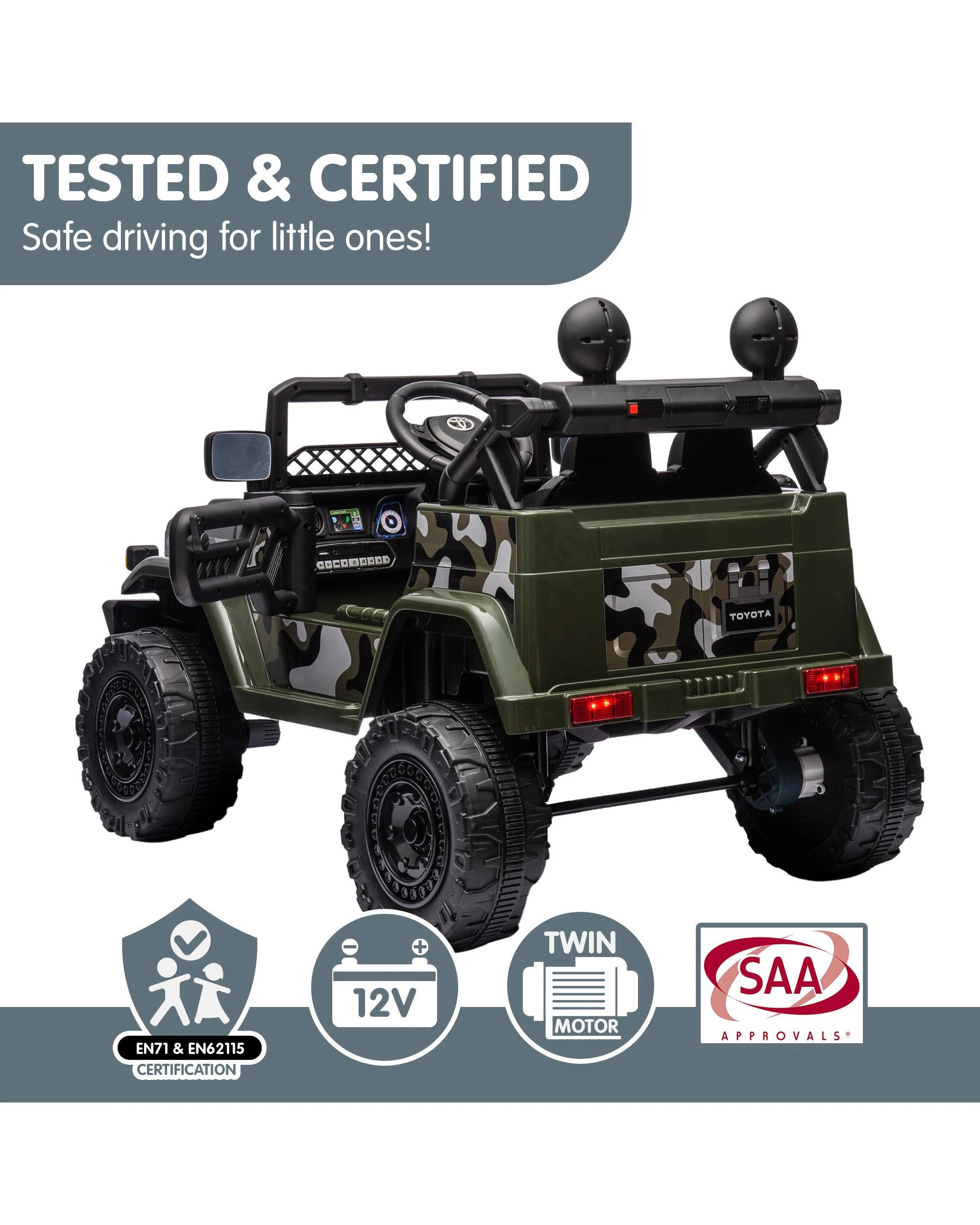 2 Kahuna Authorised Toyota FJ Cruiser Kids Electric Ride On Car - Green, 2 of 10