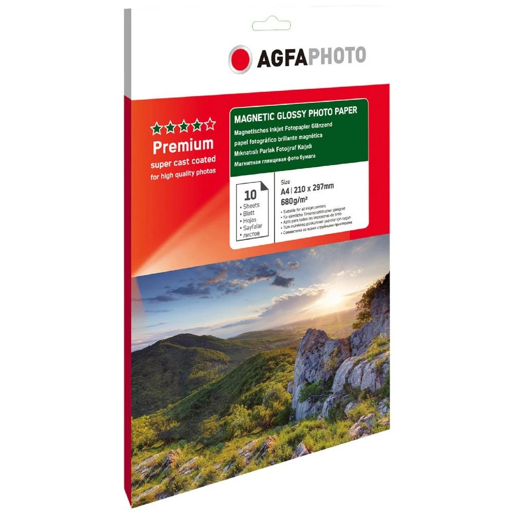 1 AGFA A4 Gloss Magnetic Paper 10 Pack, 1 of 2