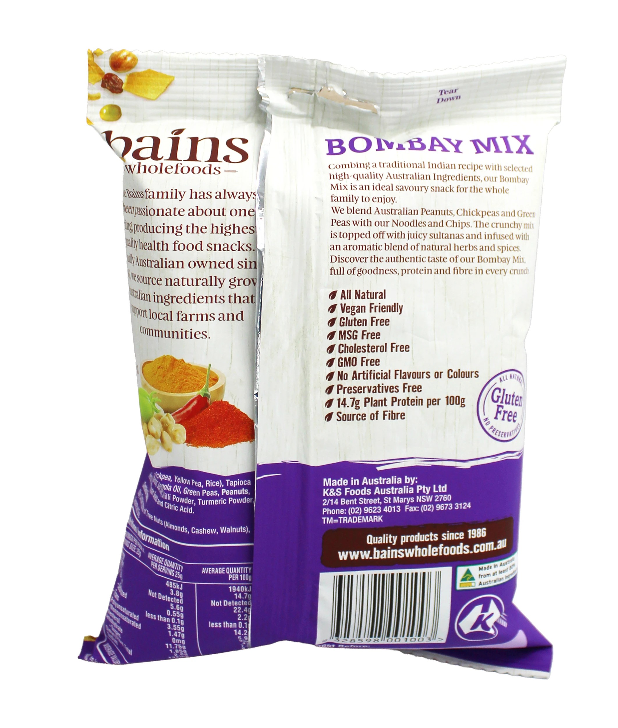 2 Bains Whole Foods Bombay Mix 100g, 2 of 2