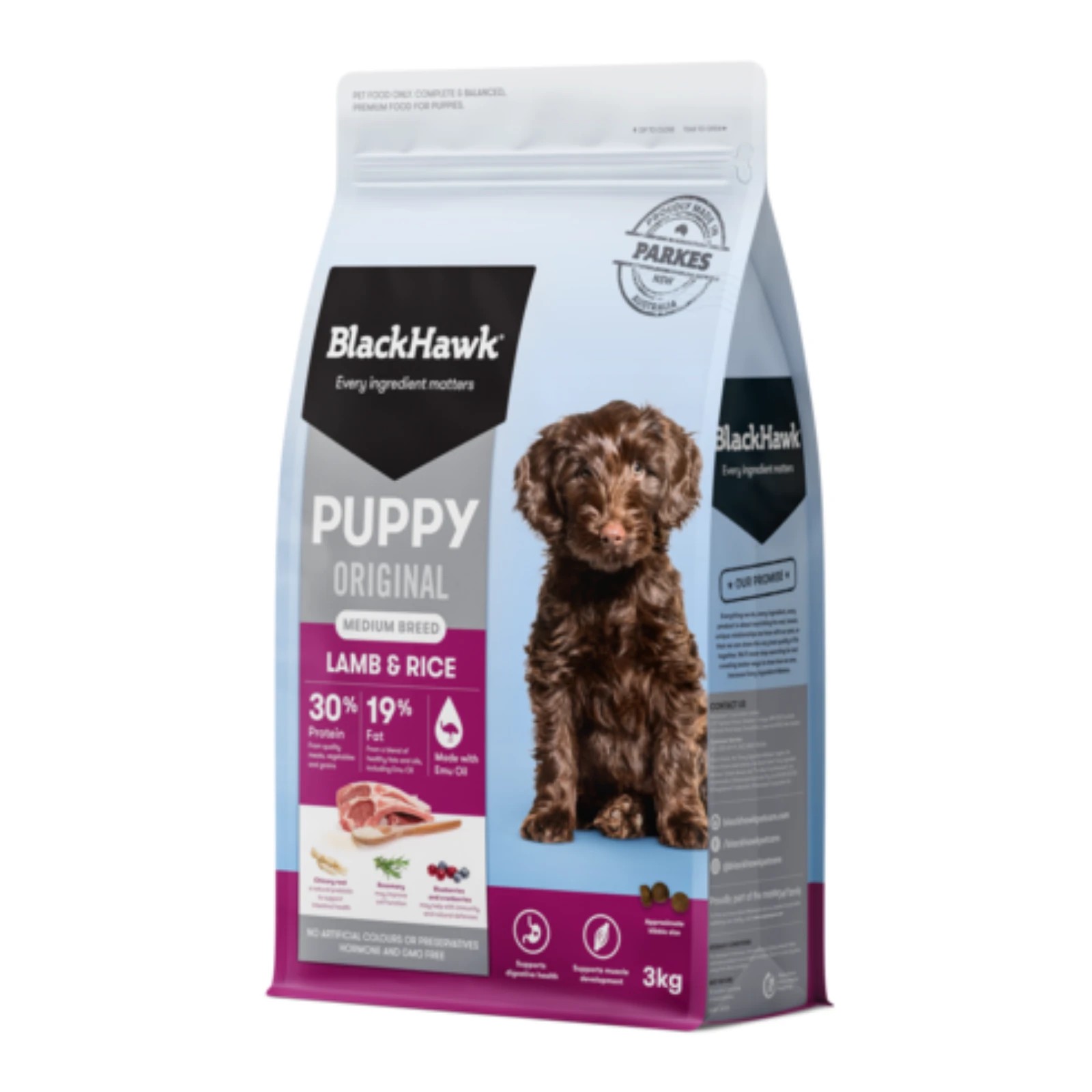2 Black Hawk Lamb And Rice Medium Breed Puppy Dry Food - 3kg, 2 of 2