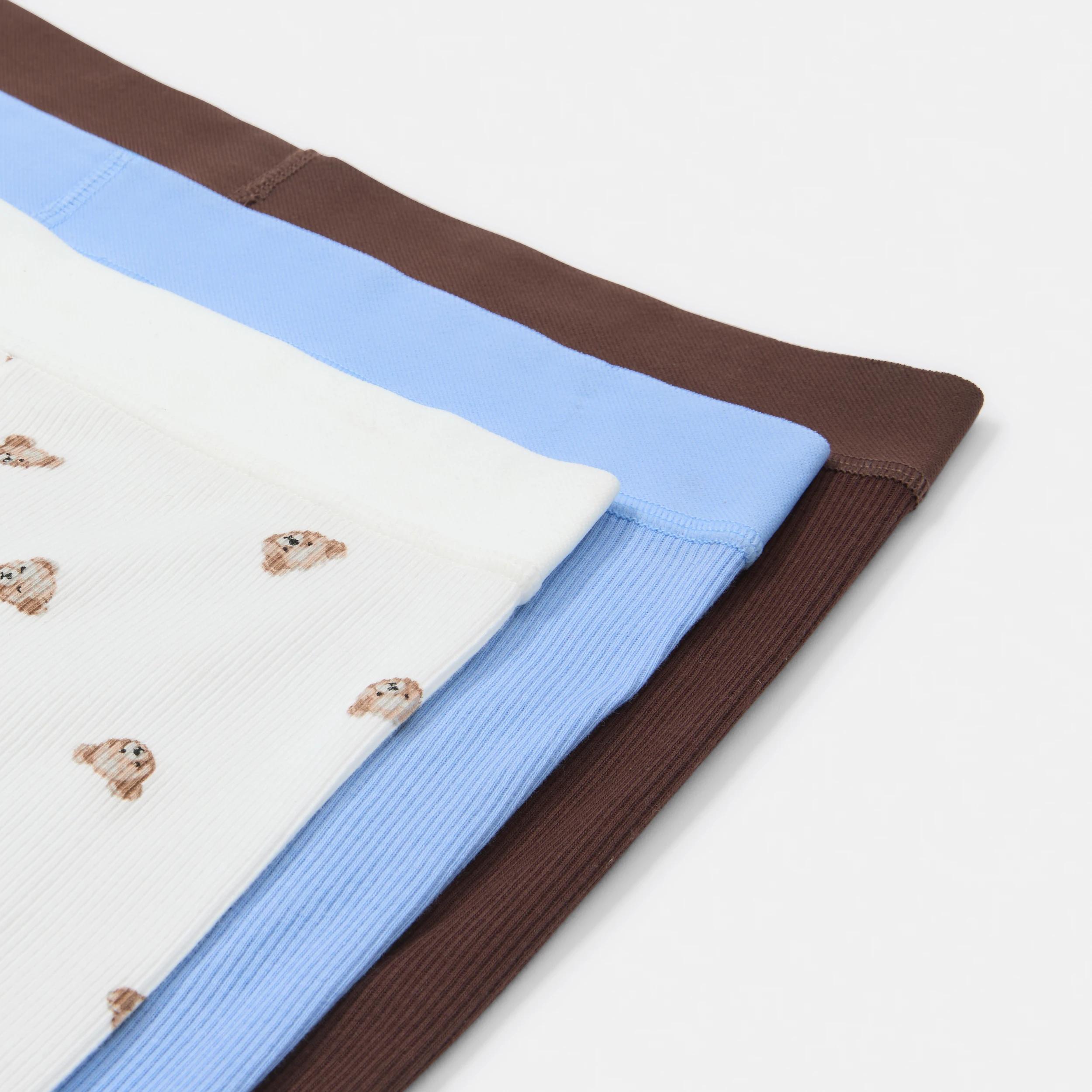 3 3 Pack Cotton Boyfriend Shorts TEDDY BEAR, HYDRANGEA, CHOCOLATE FUDGE, 3 of 9