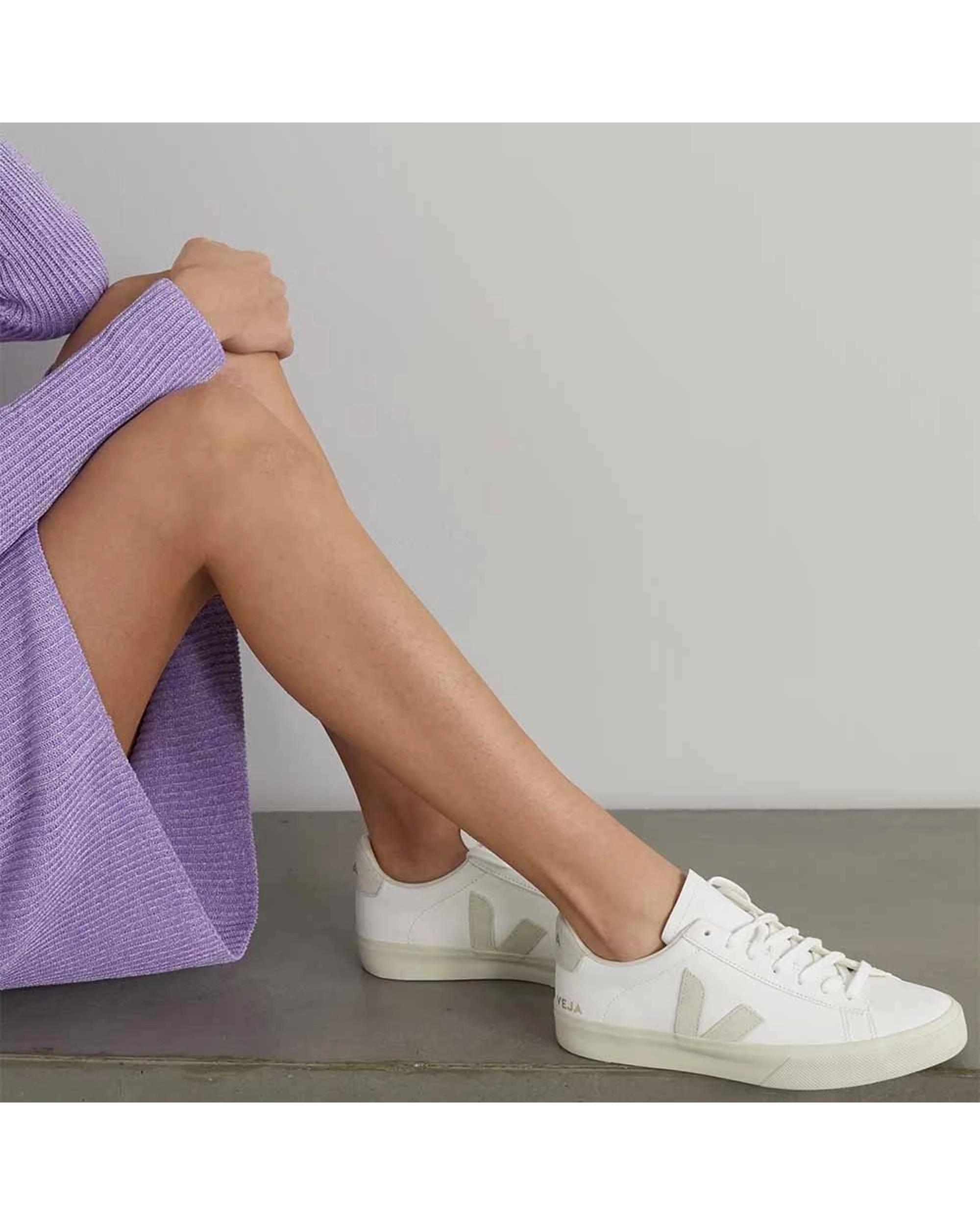 4 VEJA Campo Chromefree Leather Sneakers EXTRA WHITE/NATURAL SUEDE, 4 of 4