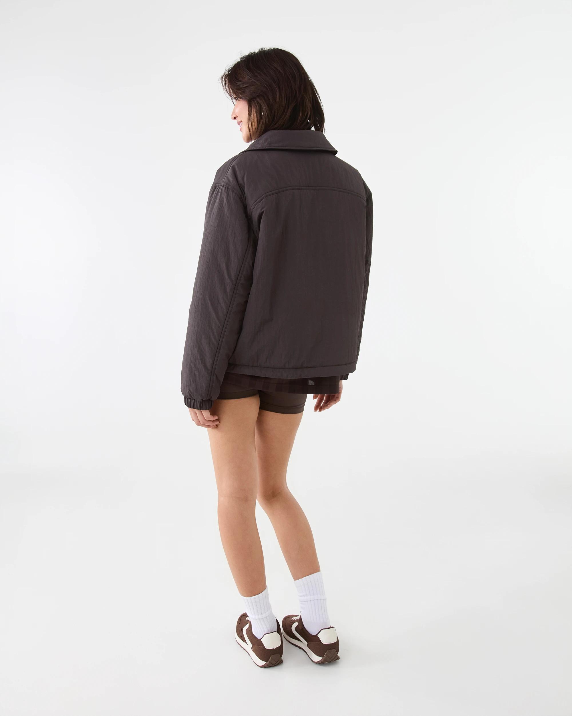 4 Active Womens Zip Through Sports Bomber Jacket Espresso, 4 of 9