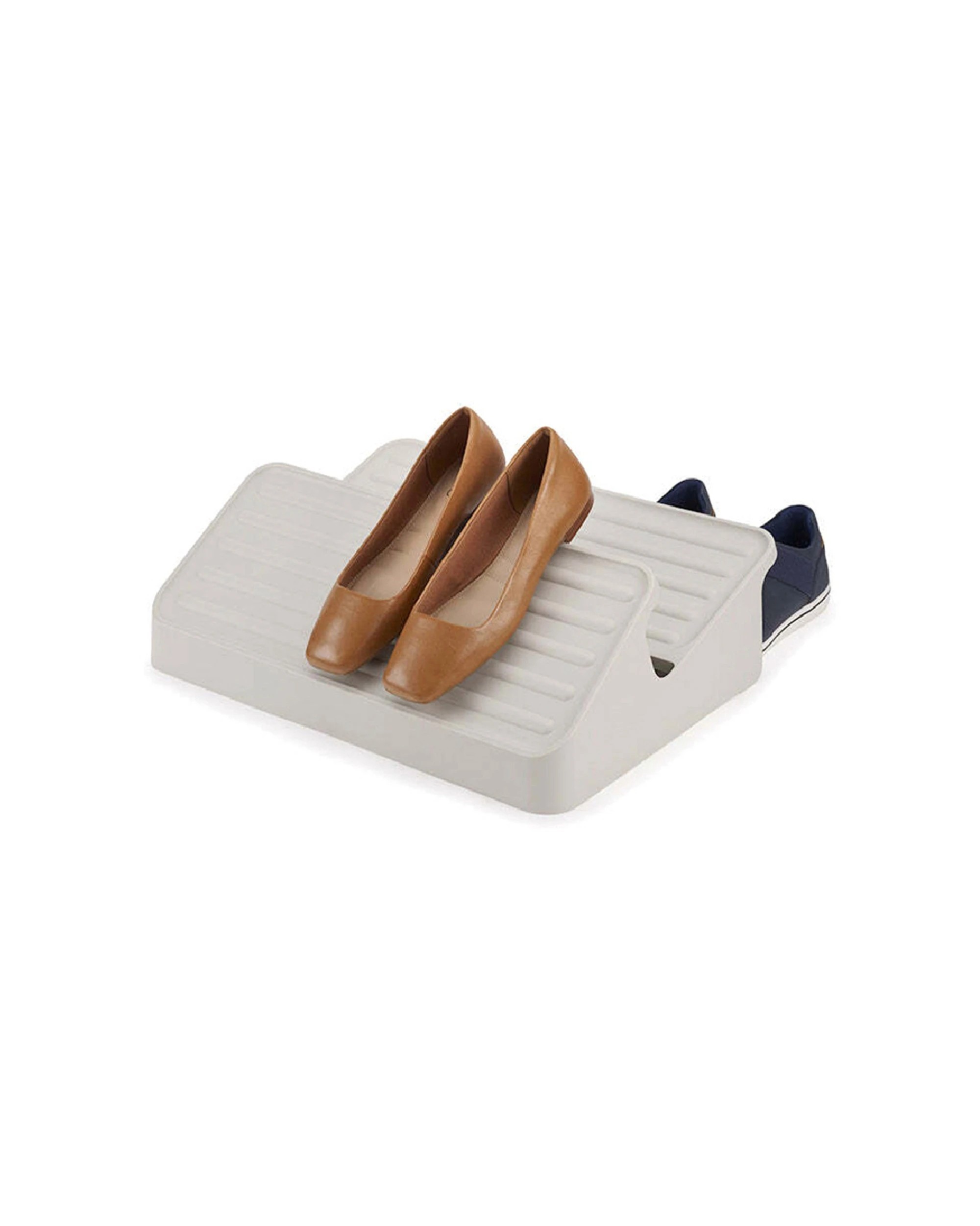 1 Joseph Joseph 47cm Shoe-In Large Shoe Rack Tiered Design Holds 6 Pairs Ecru - White, 1 of 5