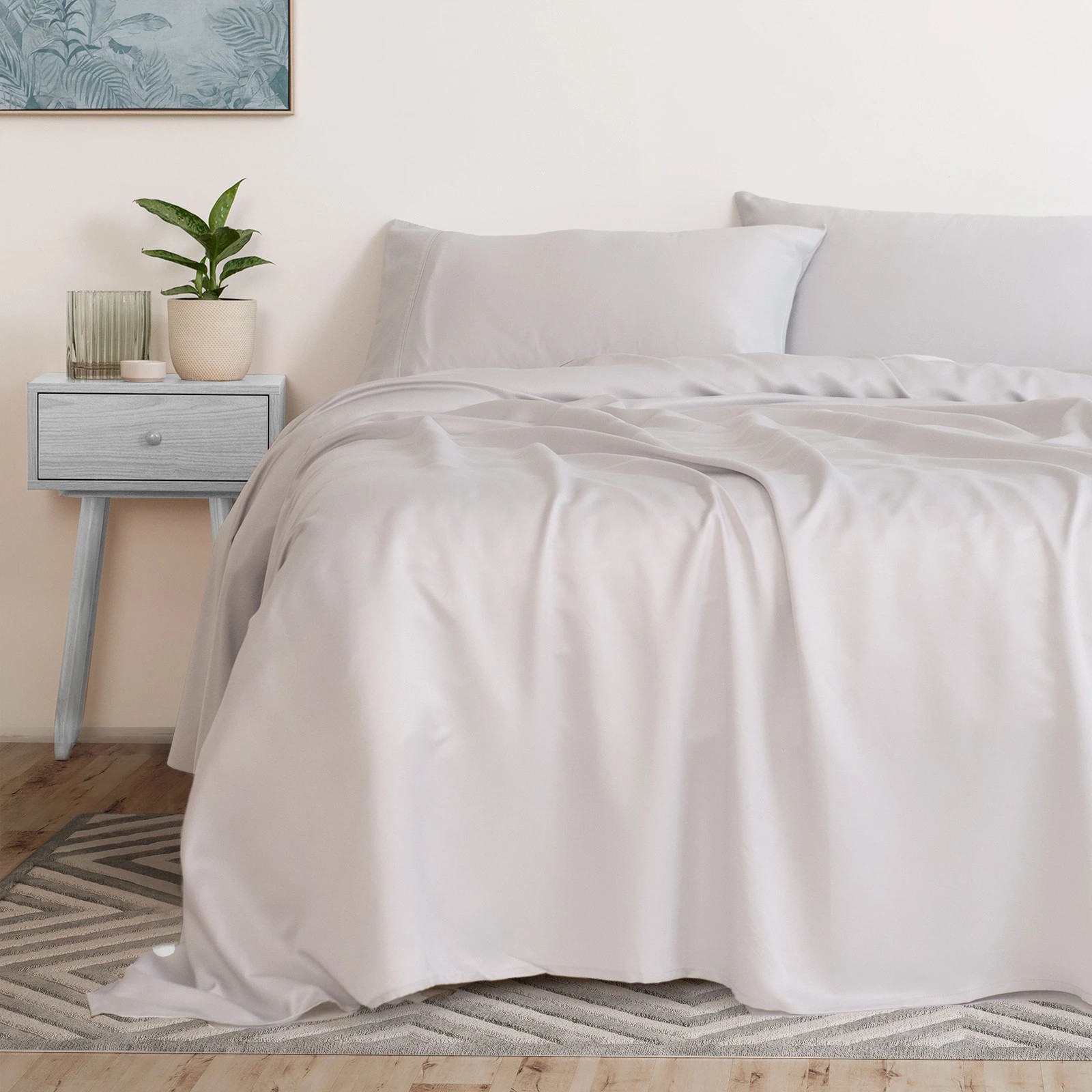 2 Royal Comfort 3000 Thread Count Bamboo Cooling Sheet Set Soft Touch Bedding - King Bed - Grey, 2 of 10
