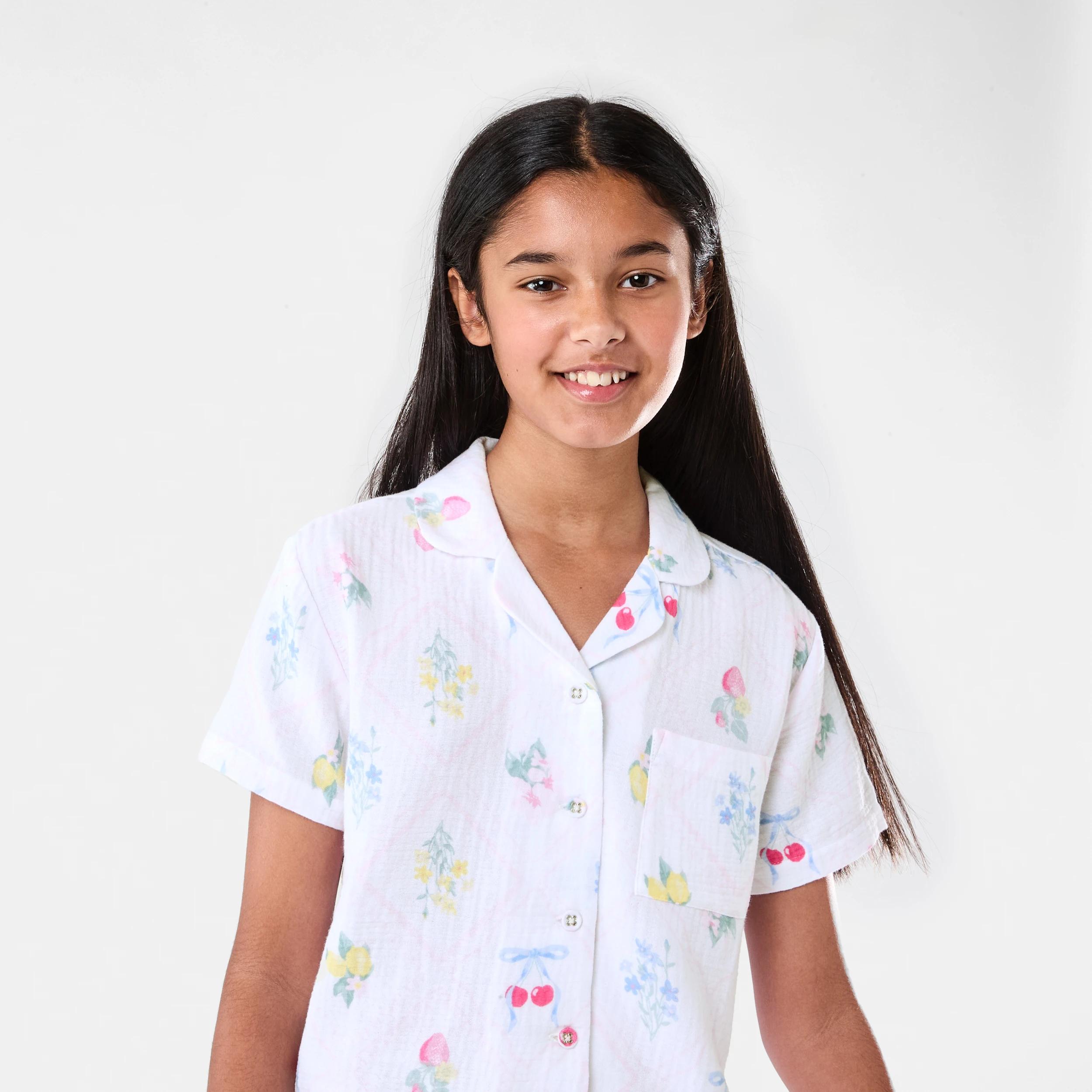 3 Short Sleeve Woven Pyjama Set PATCHWORK FRUIT, 3 of 9
