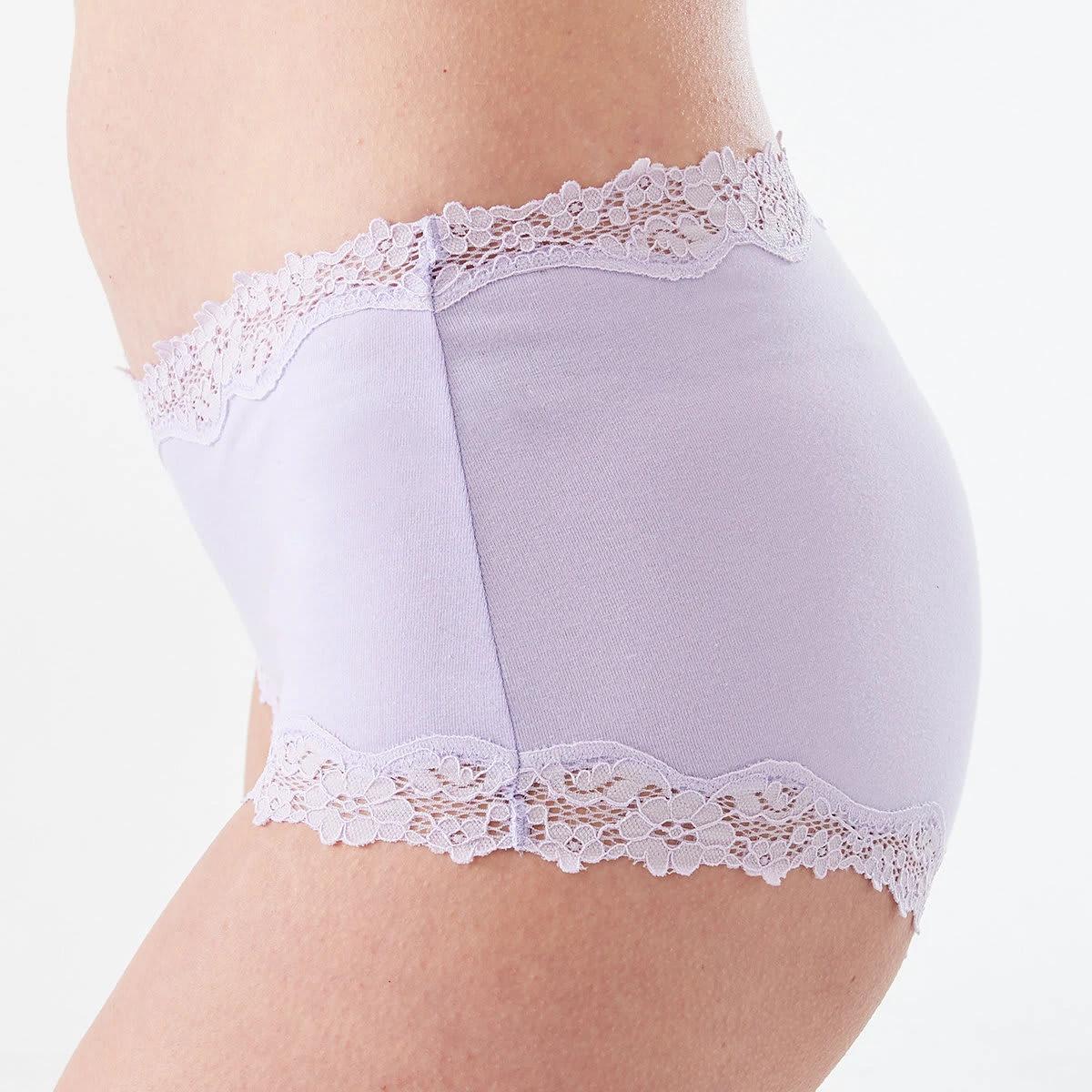6 3 Pack Cotton Lace Trim Full Briefs Hy Mn Bl, 6 of 8