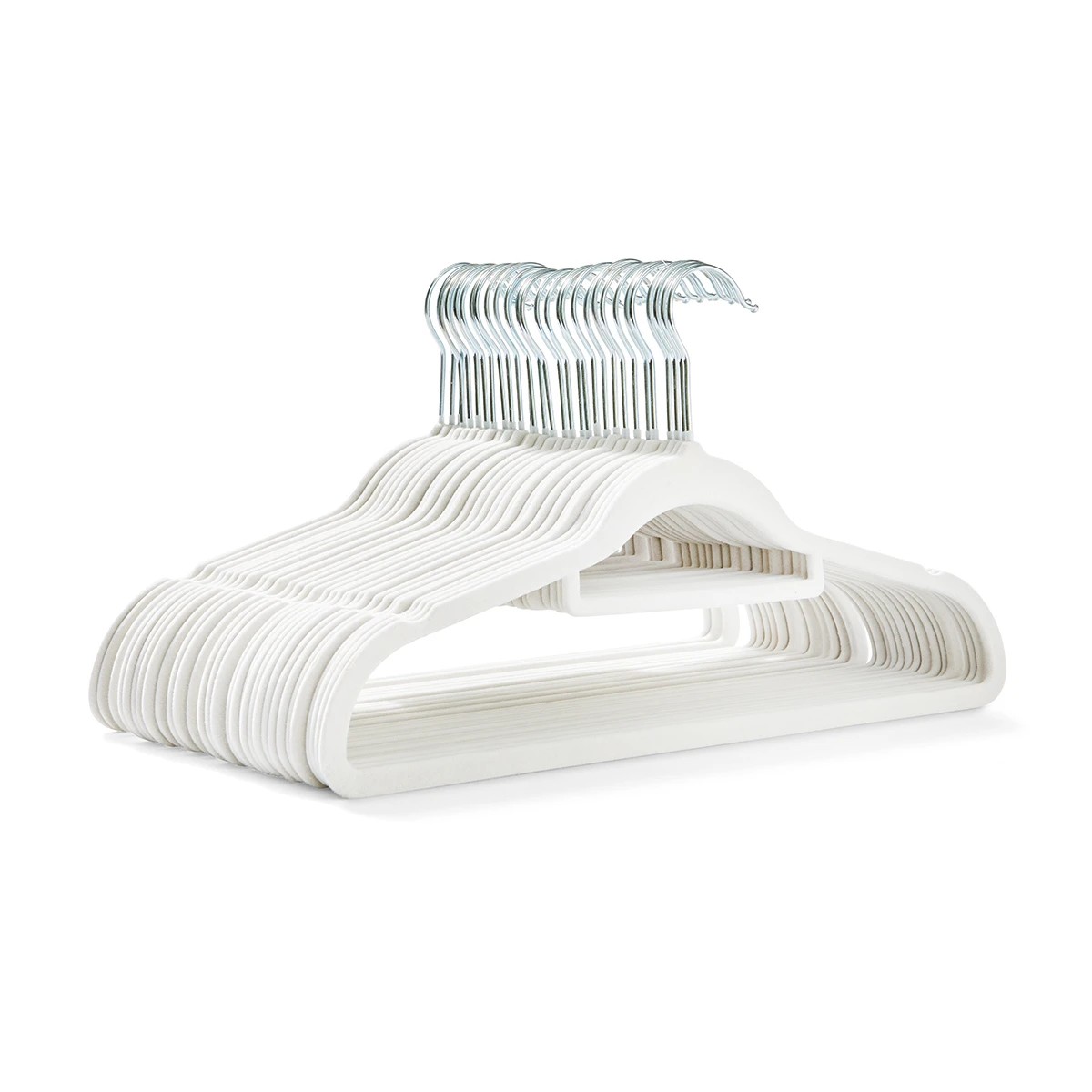 5 30 Pack Flocked Hangers - White, 5 of 8