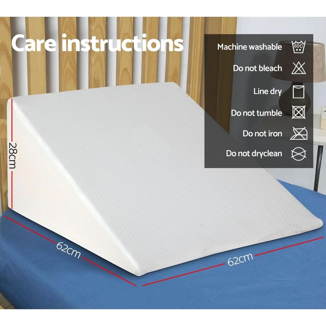 2 Giselle Bedding Wedge Pillow Durable Space Saving Modern Decor Easy Assembly Sturdy Versatile Easy Clean - White, 2 of 7