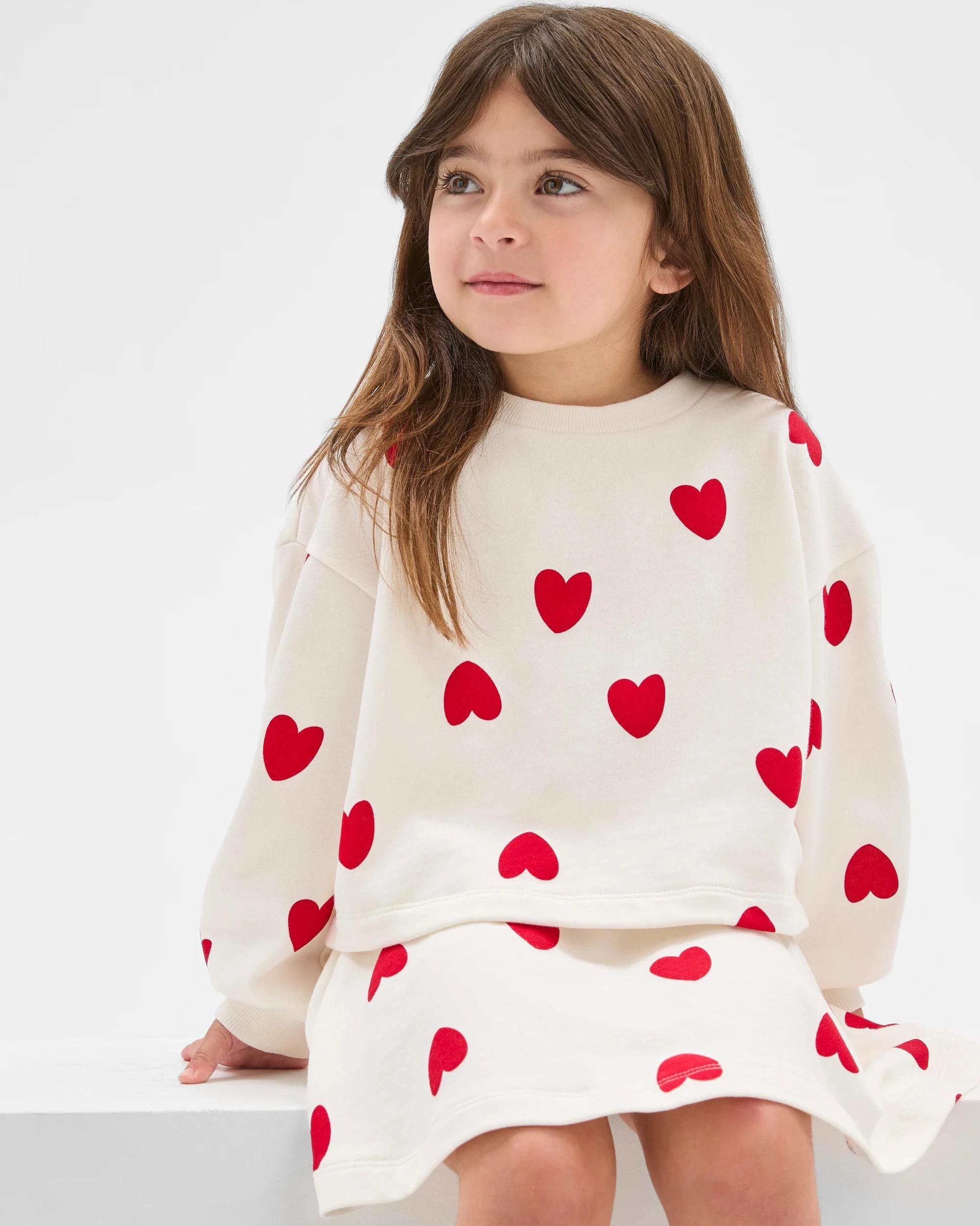 3 Target Australian Cotton Fleece Top and Skort 2 Piece Set WHITE AOP HEARTS, 3 of 9