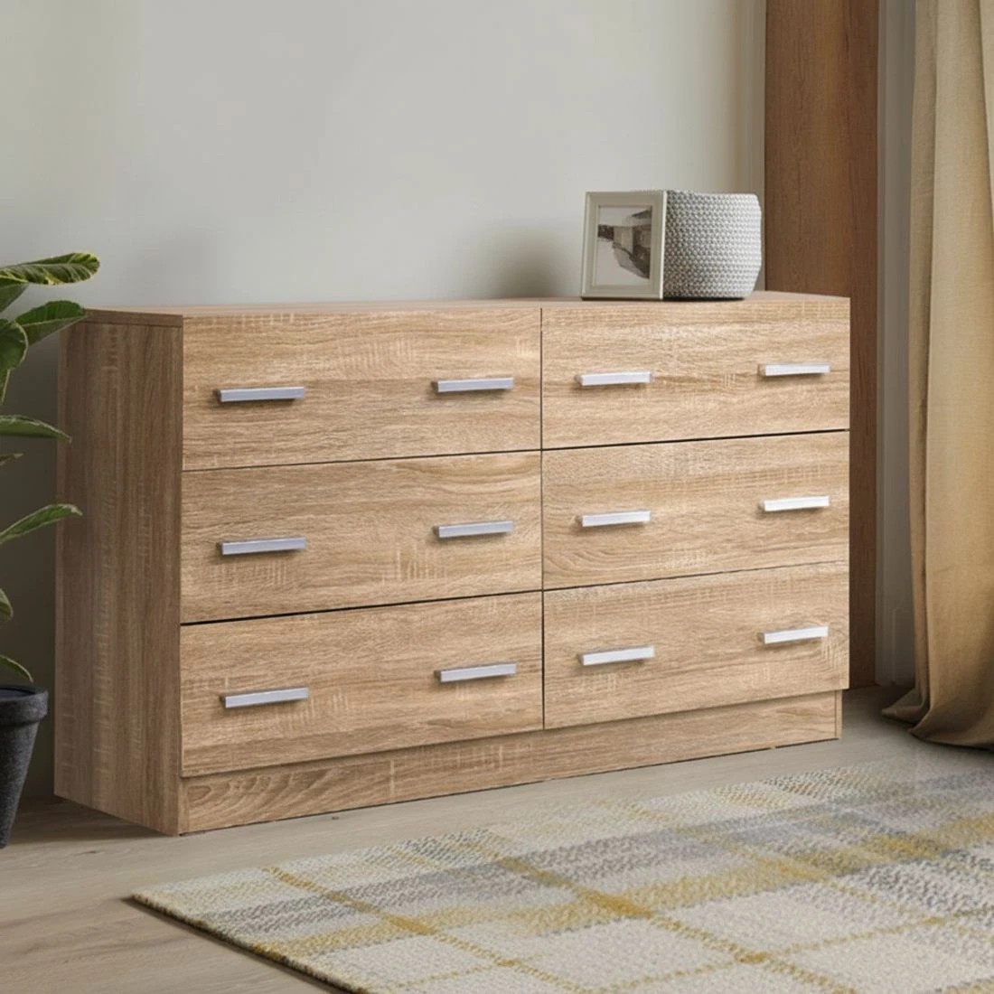 1 Artiss 6 Chest of Drawers - Natural, 1 of 8
