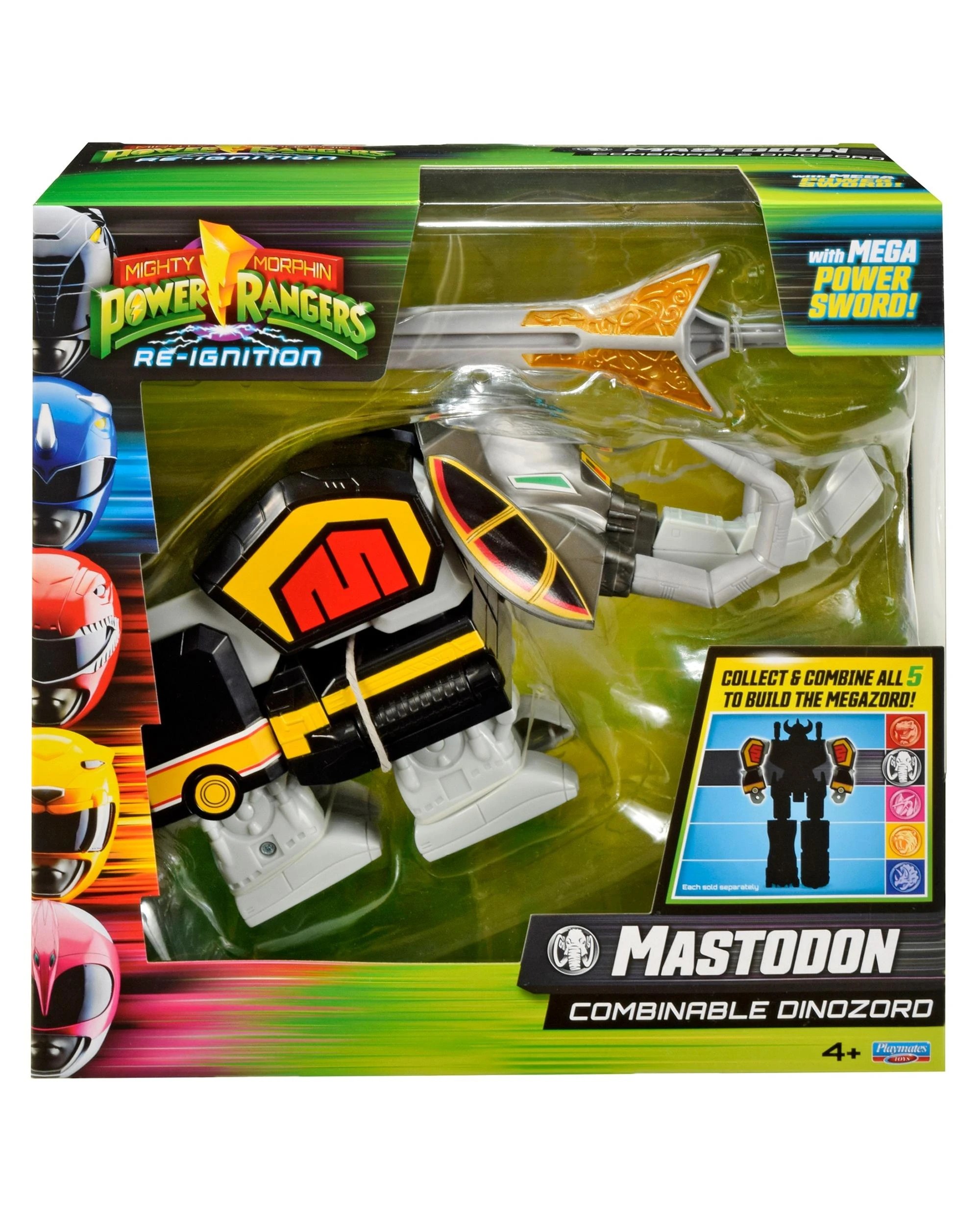 1 Mighty Morphin Power Rangers Re-Ignition Combinable Dinozord Mastodon Toy, 1 of 10
