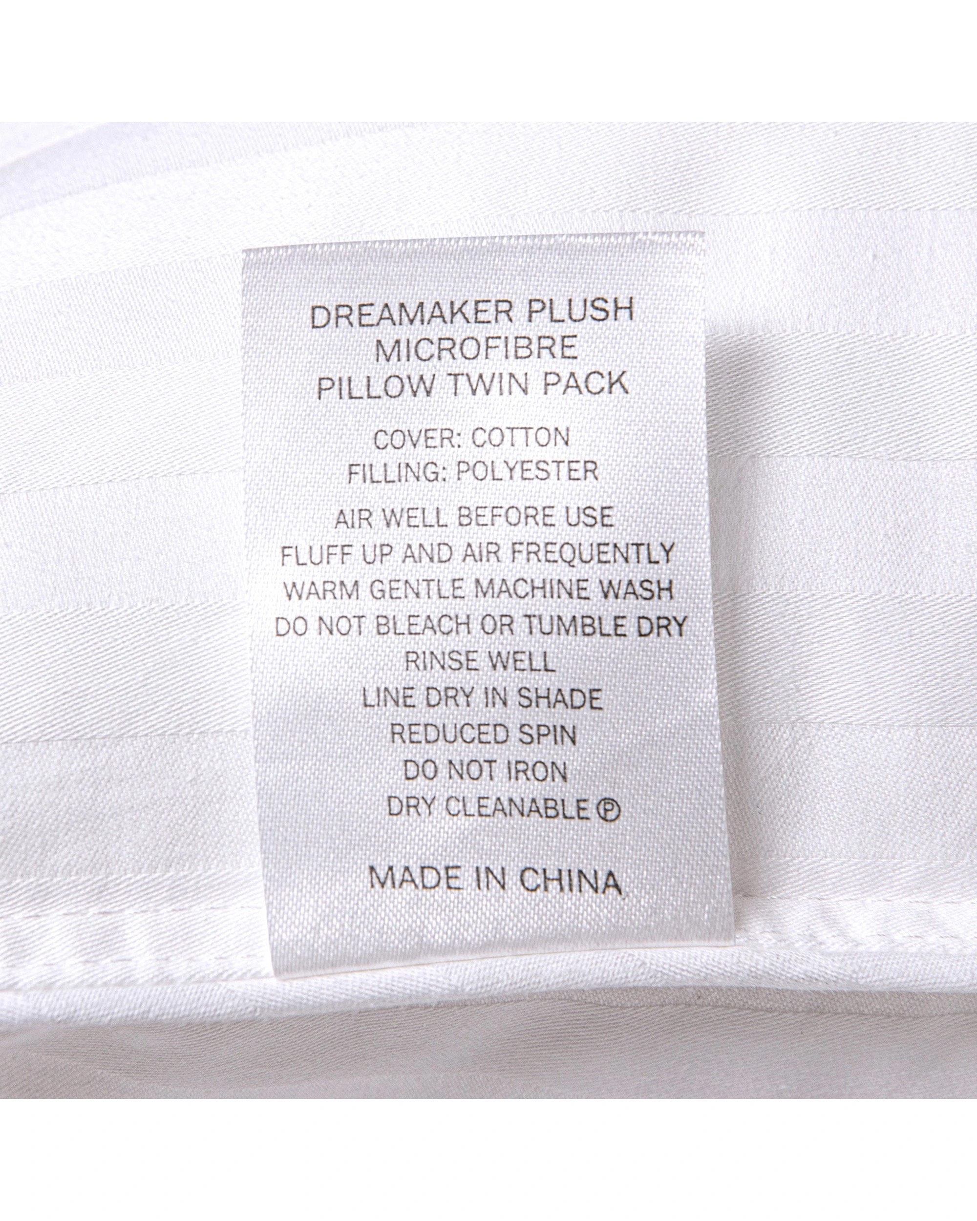 5 Dreamaker Hotel Collection Cotton Sateen Cover Microfibre Standard Pillow Twin Pack - White, 5 of 6