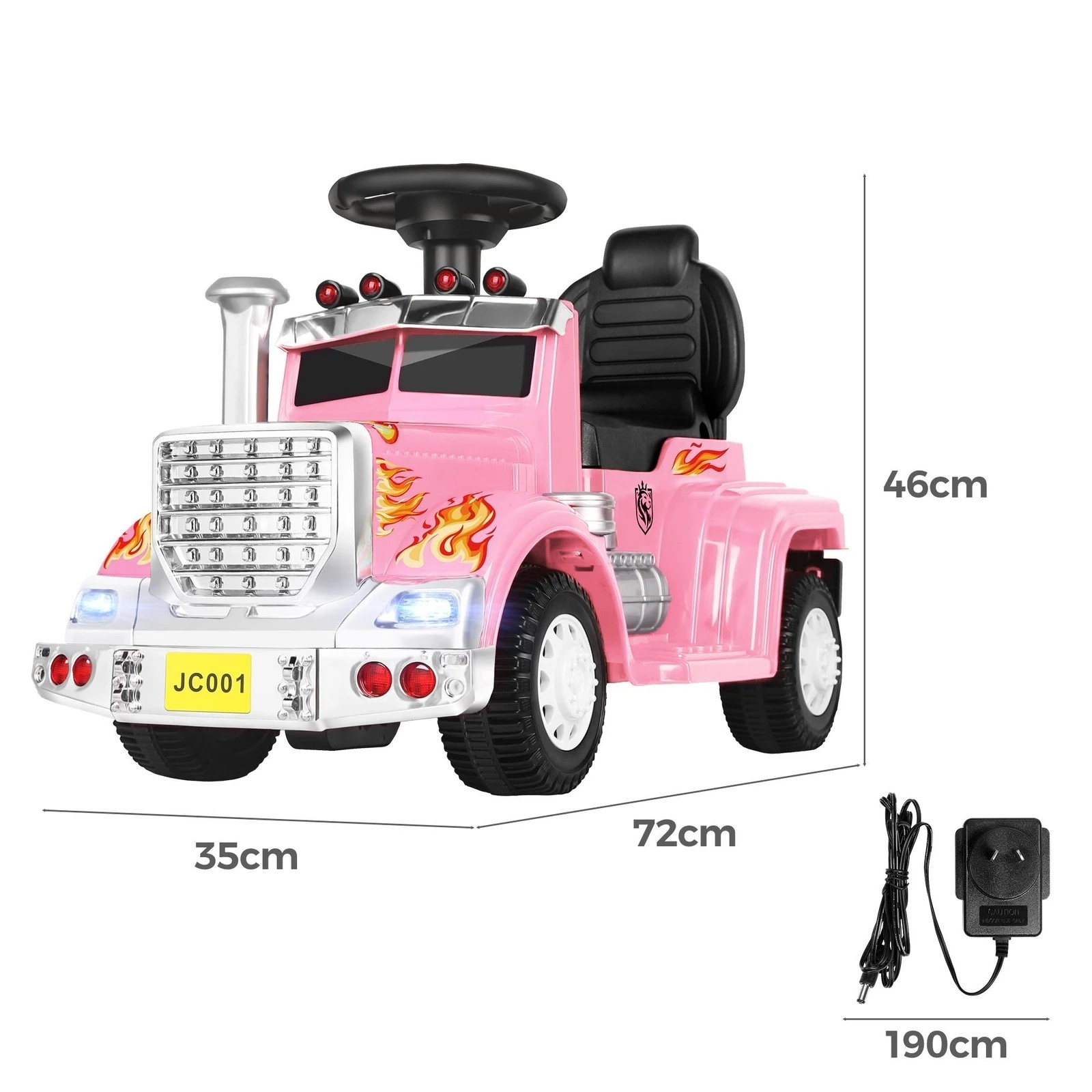 7 Alfordson Kids Ride On Car Electric Toy Truck 25W Motor w/ LED Lights - Pink, 7 of 9