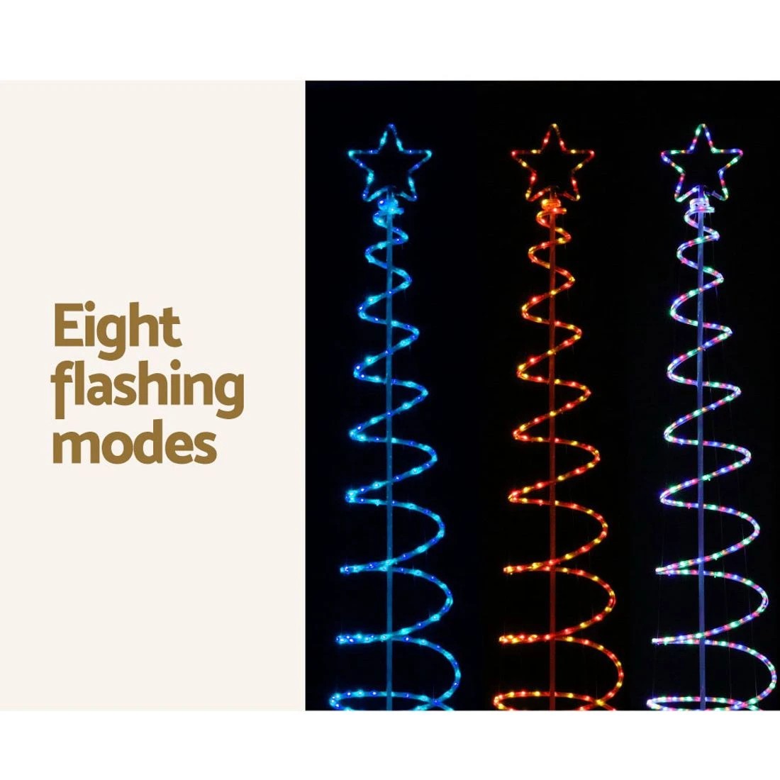 6 Jingle Jollys Solar Christmas Tree 2.4m Motif Lights 8 Modes Colour - Multi, 6 of 7