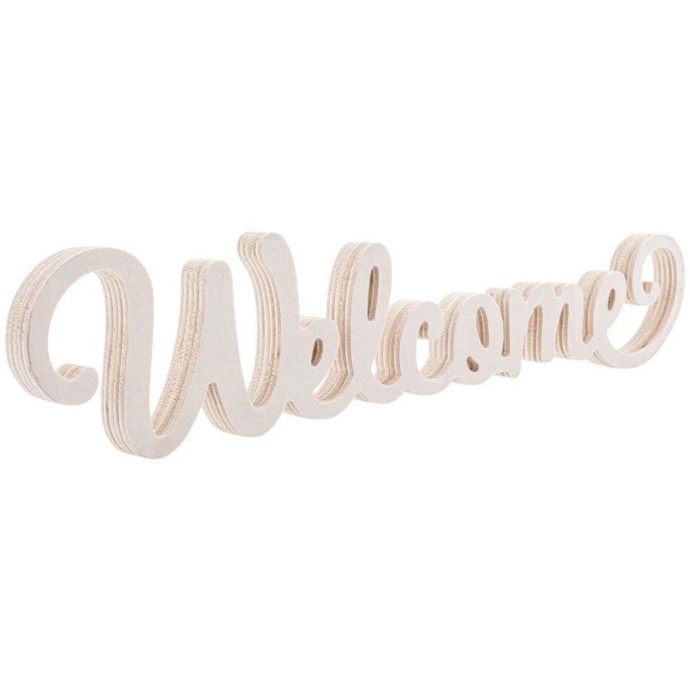 4 Born Plywood Sign Welcome, 4 of 4