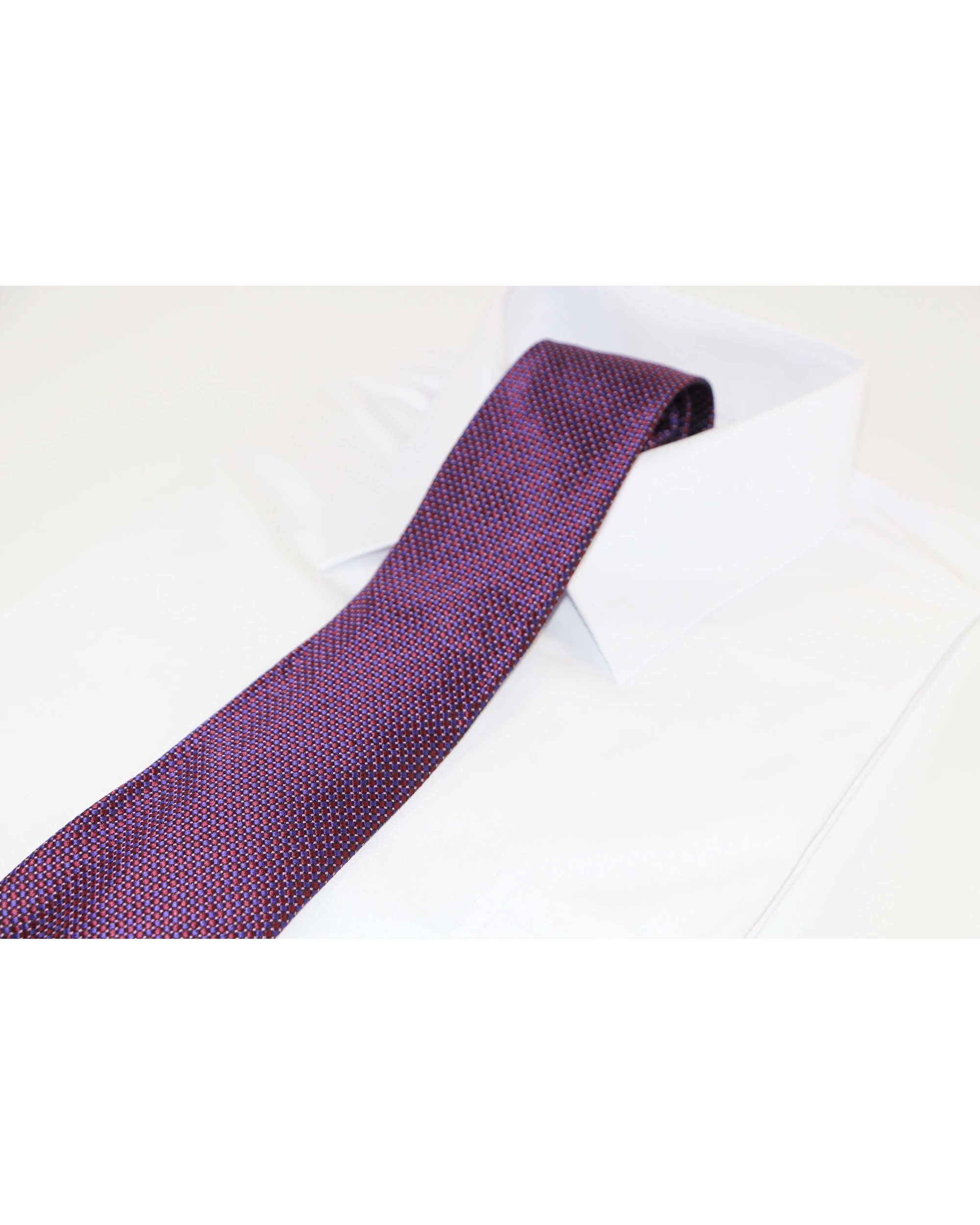 1 Zasel Mens Purple Grid Patterned 8cm Neck Tie - Multi, 1 of 3