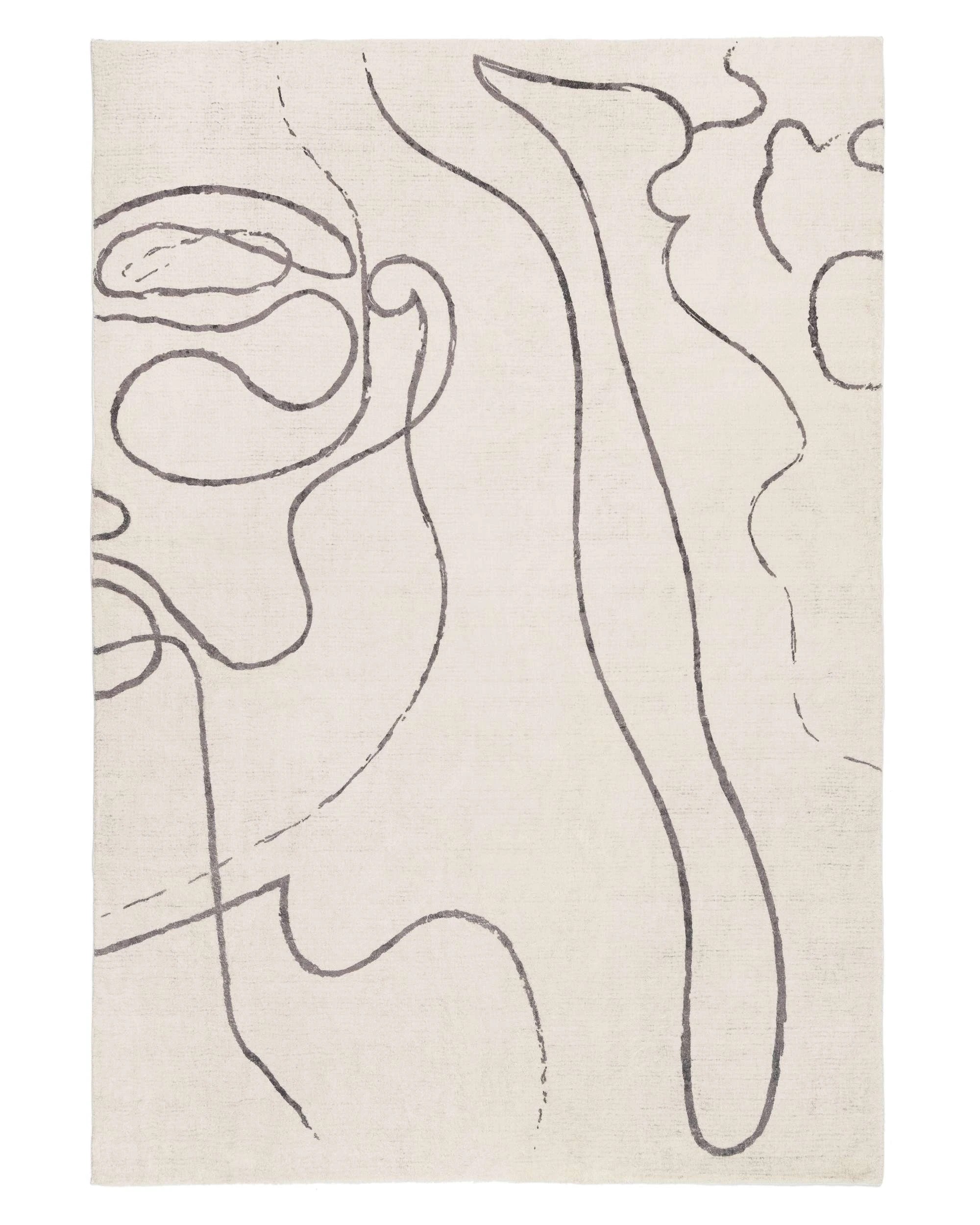 1 Loopsie Turey Abstract Washable Rug-180cm x 120cm - Beige, 1 of 7