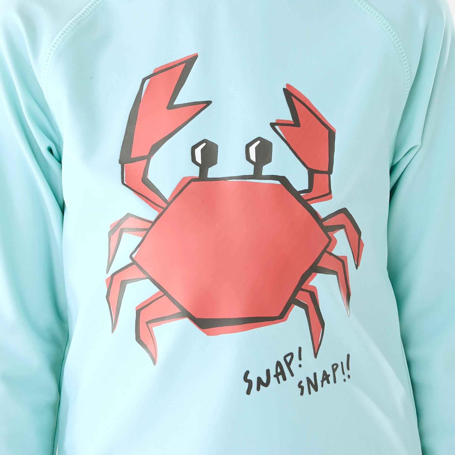 4 Printed Long Sleeve Rash Vest Grn Crab, 4 of 6