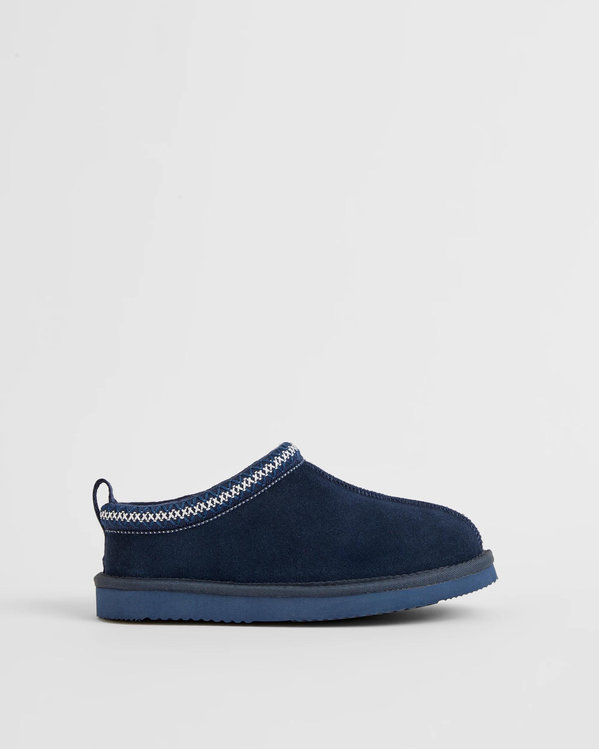 1 Australian Design Ugg Boots and Slippers Australian Design Suede Leather Scuff Slippers NAVY, 1 of 3