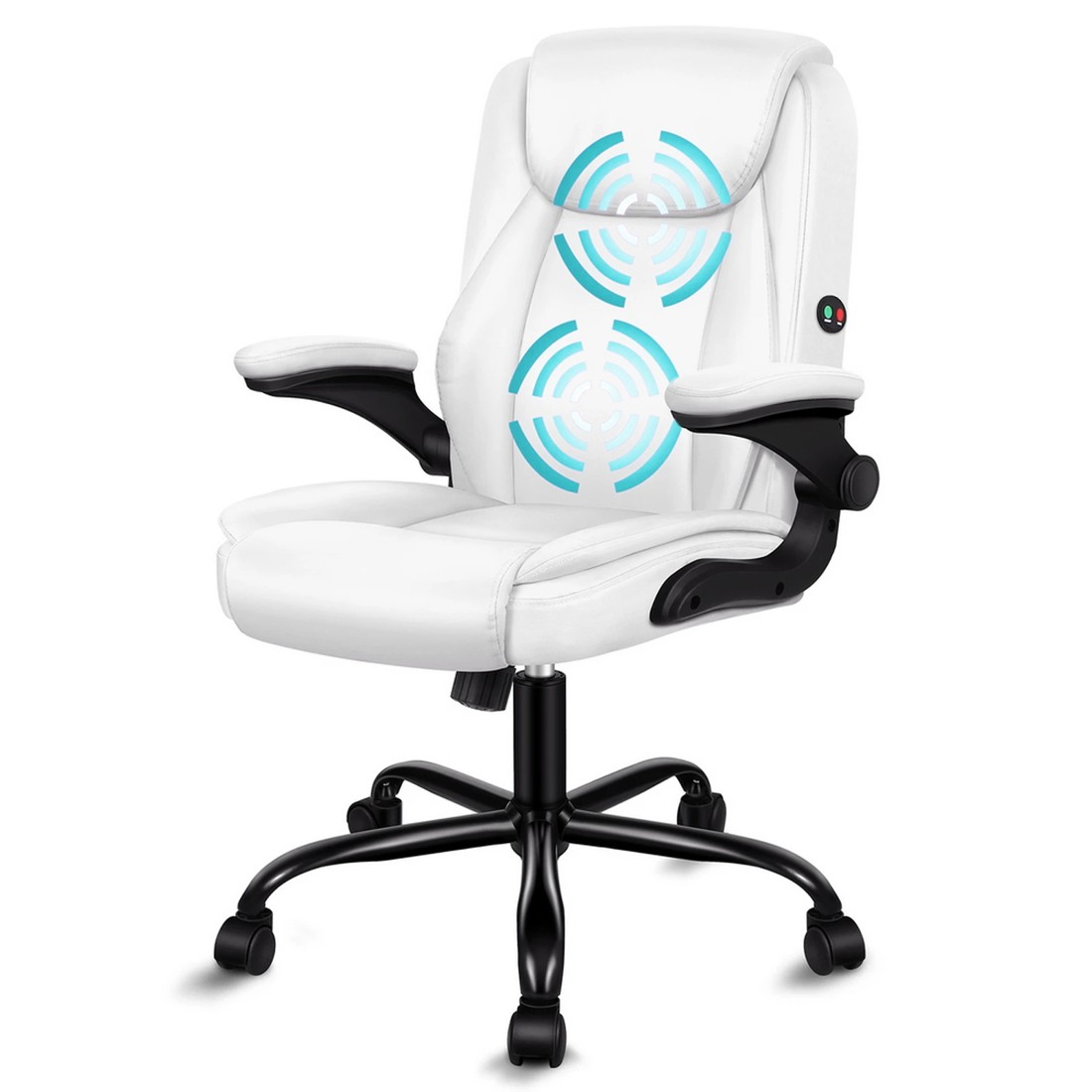 1 Alfordson Massage Office Chair Executive Computer Gaming Seat PU Leather - White, 1 of 10