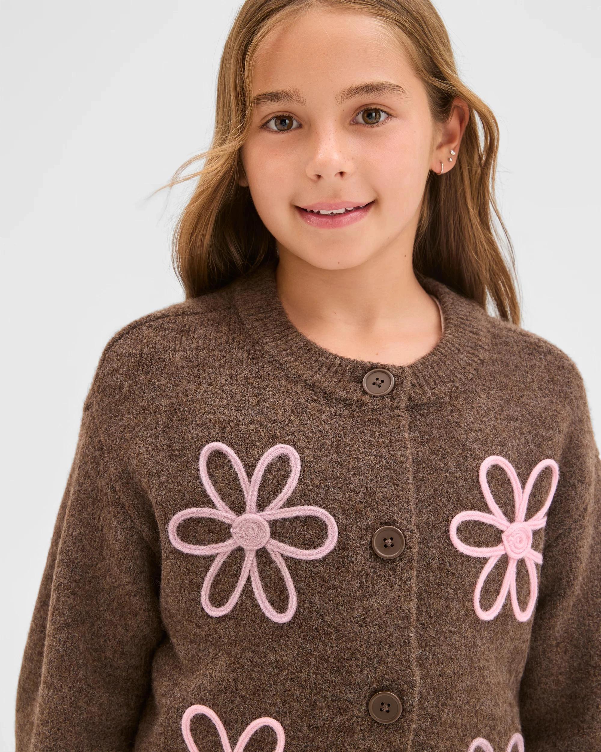 5 Target Kids Button Through Boxy Knit Cardigan BROWN, 5 of 7