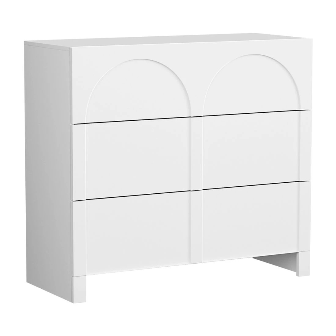 1 Artiss 3 Chest of Drawers Lowboy Dresser Cabinet - White, 1 of 8