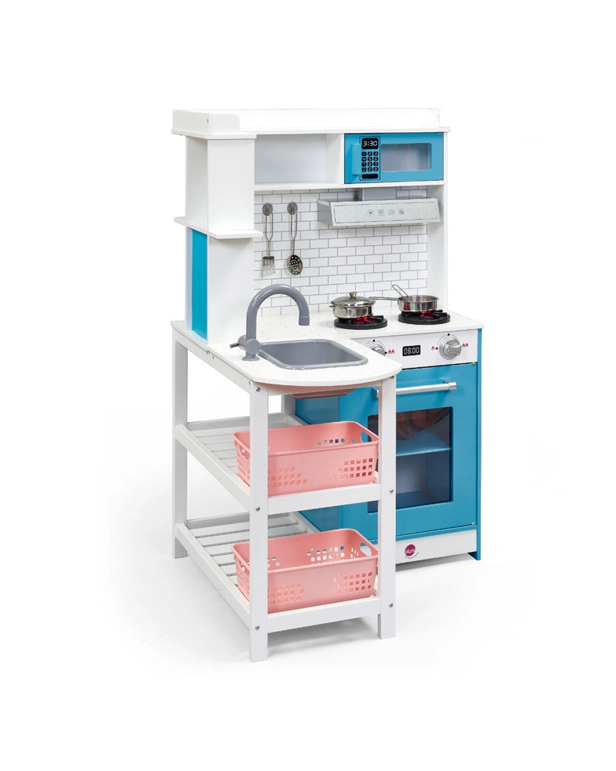 4 Plum Play Au Penne Pantry Wooden Corner Kitchen With Fridge And Accessories, 4 of 9