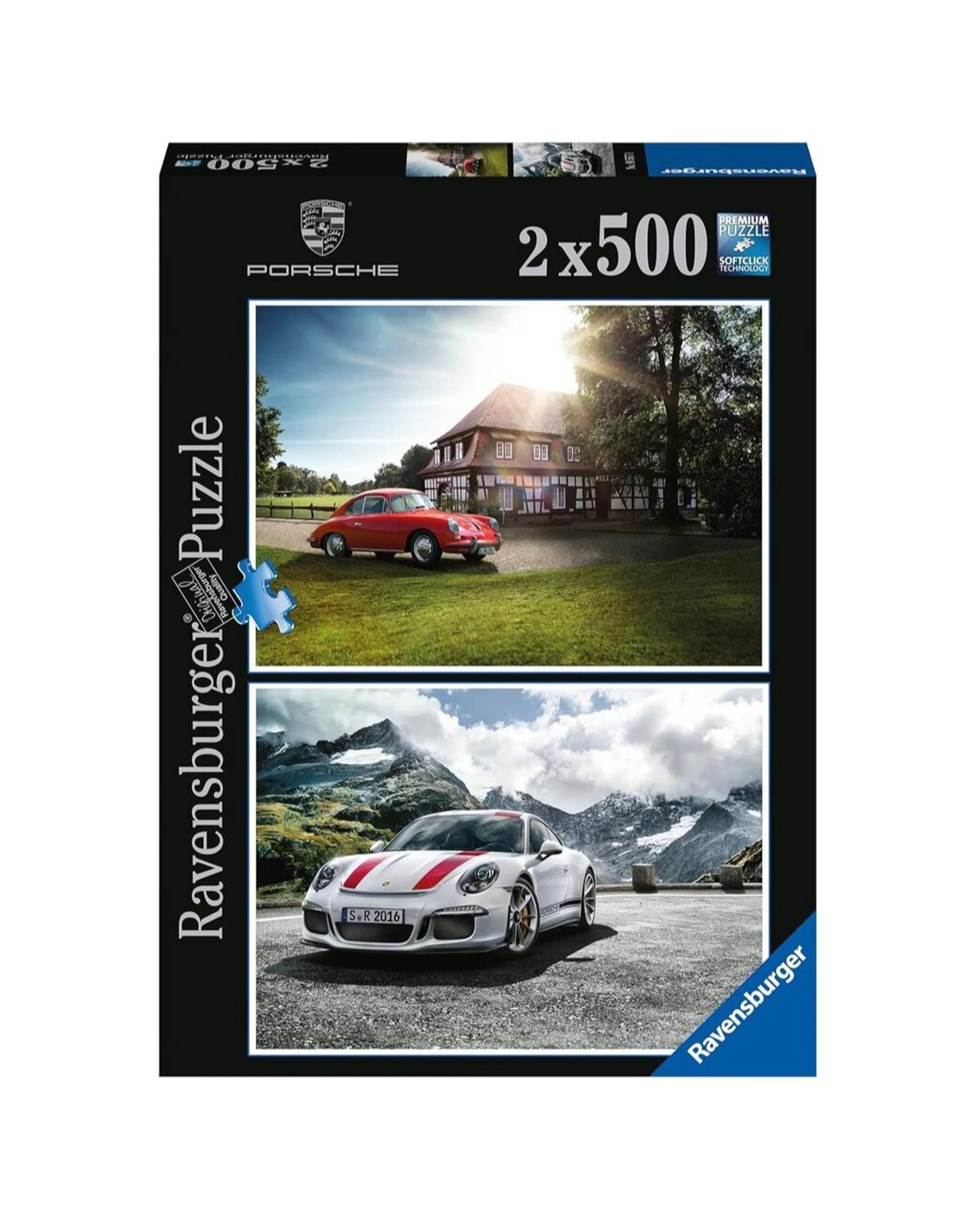 1 Ravensburger Porsche 356 and Porsche 911 2 x 500 Piece Jigsaw Puzzle, 1 of 3
