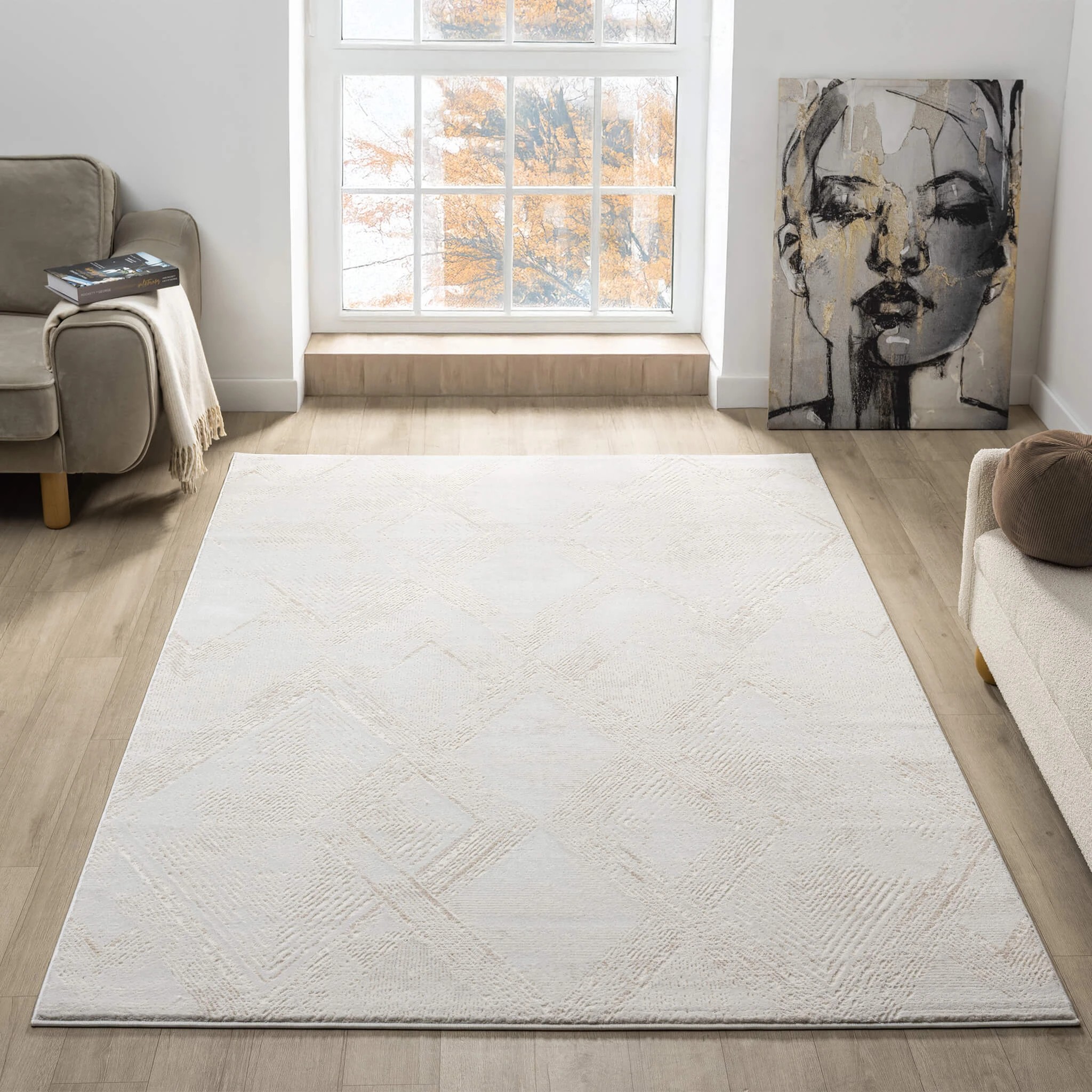 2 La Grace Home Berlin Premium Rugs - 240x330cm - Pearl, 2 of 10