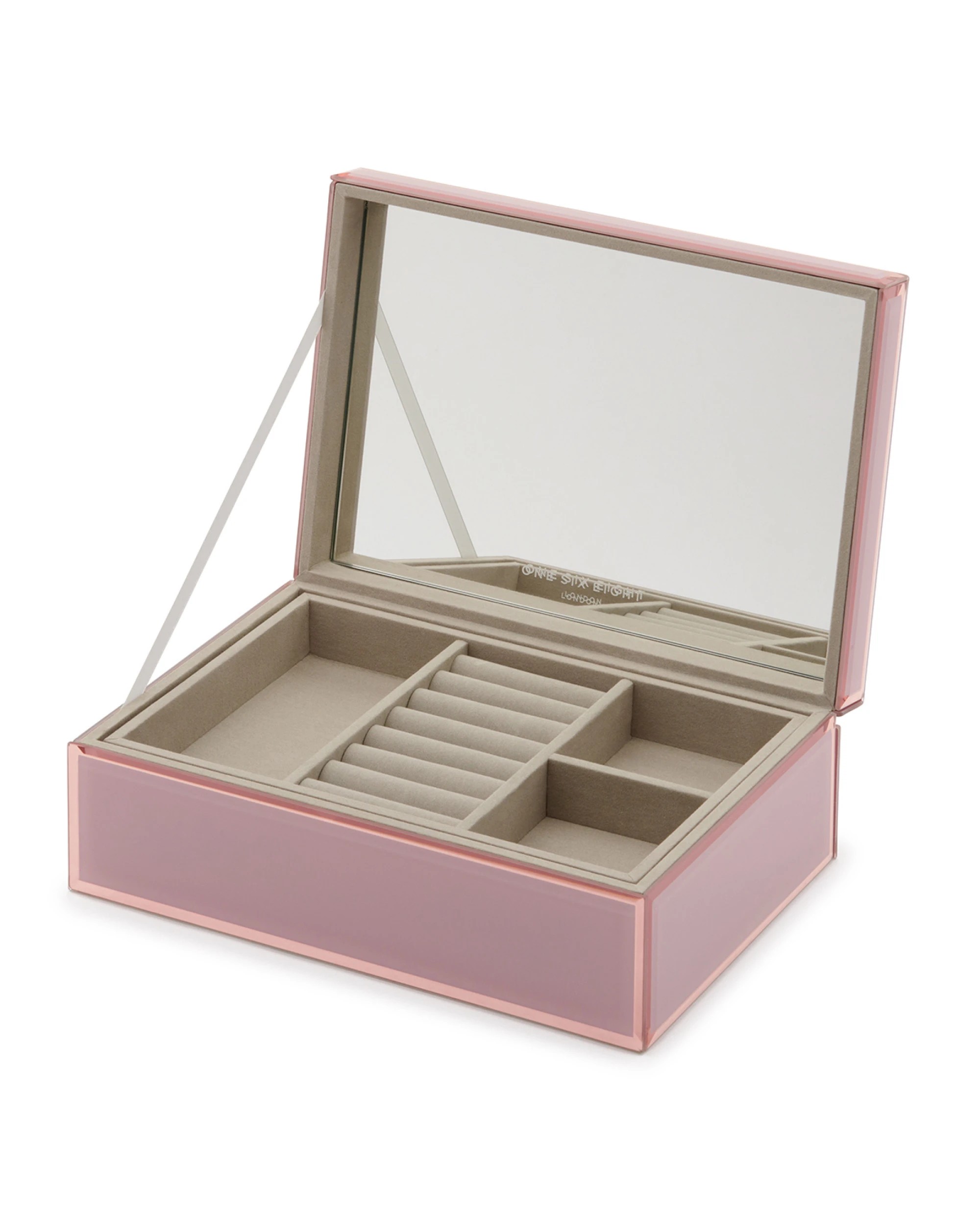 2 One Six Eight London Sara Jewellery Box - Dusty Rose - L - Pink, 2 of 4
