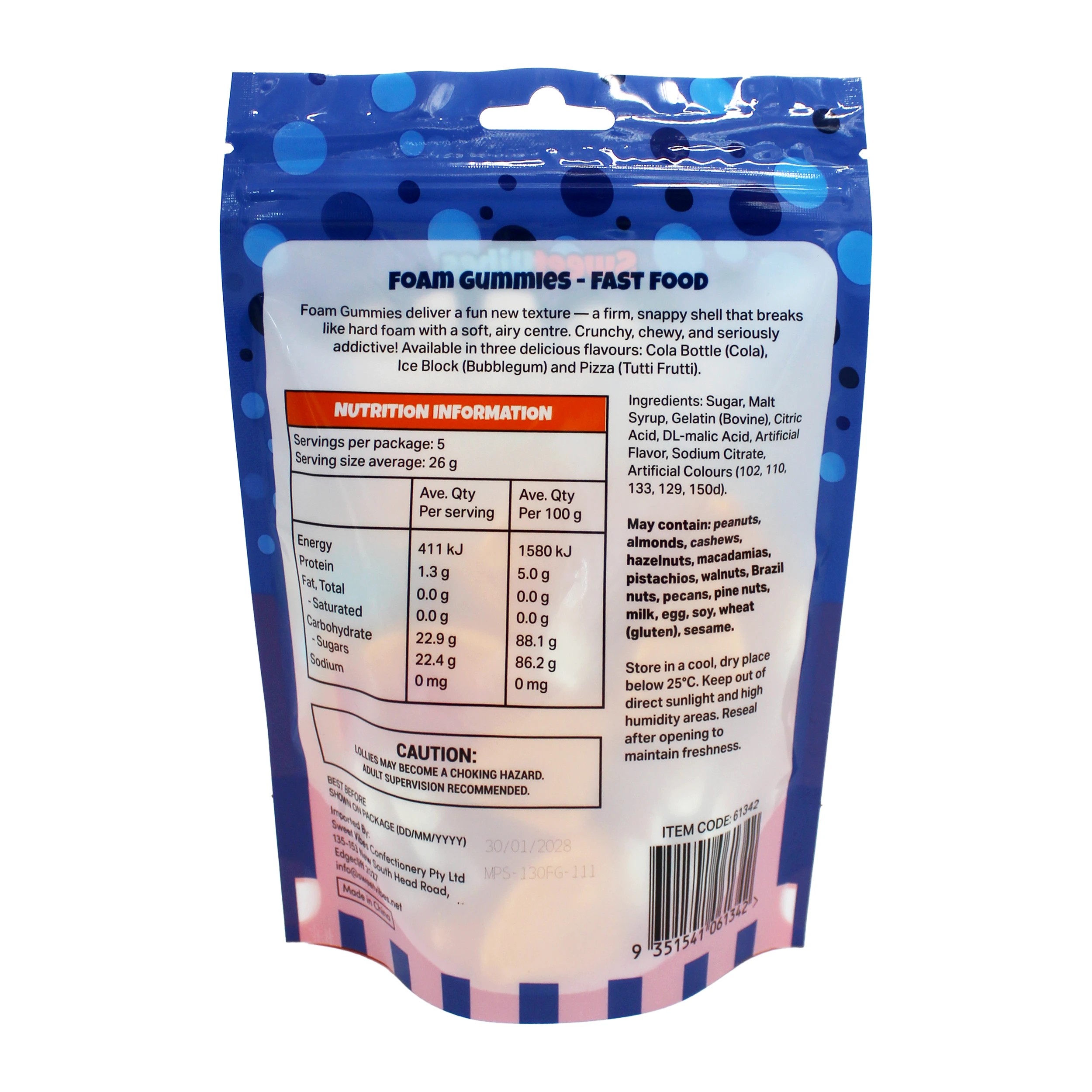 2 Sweet Vibes Foam Gummies 130g - Fast Food, 2 of 4