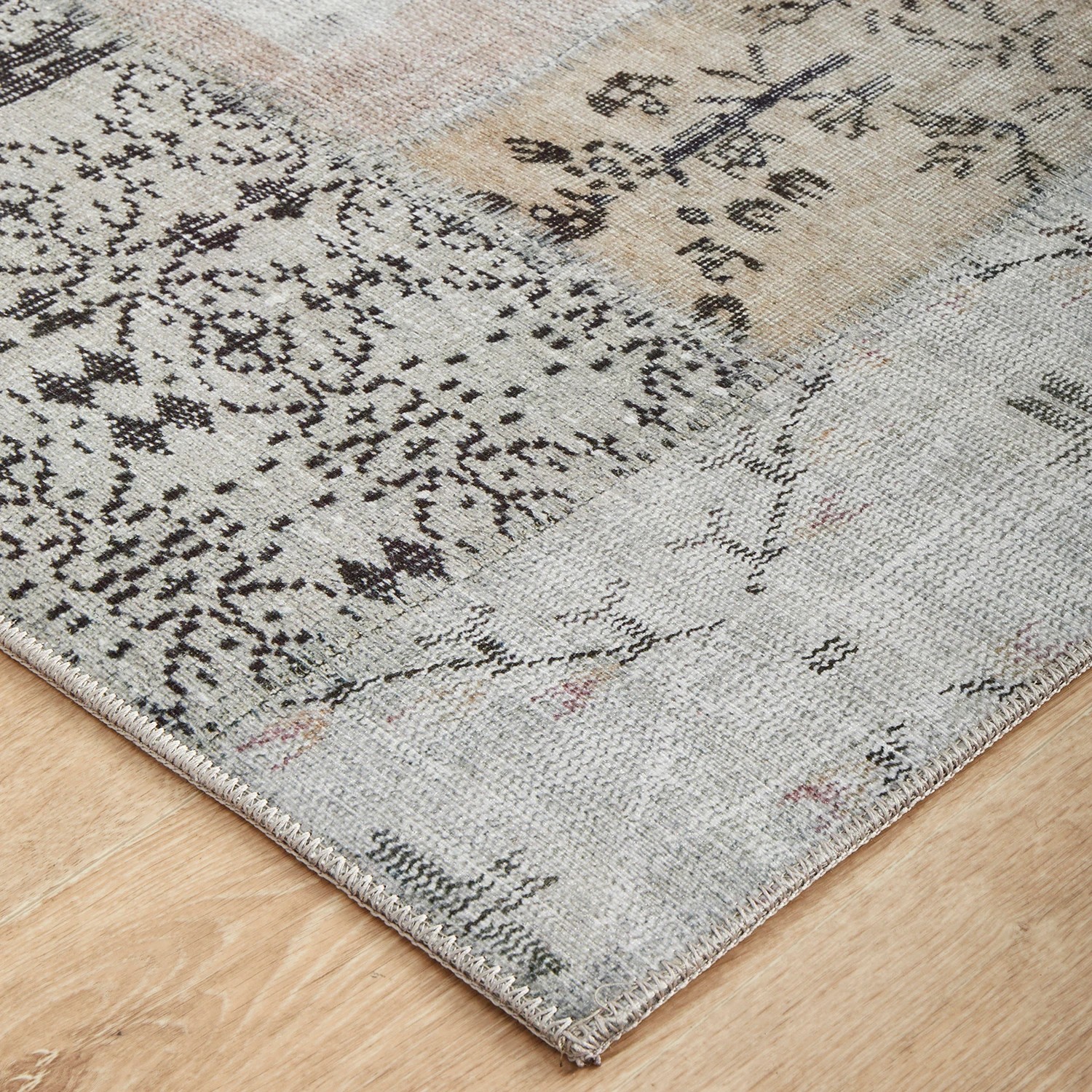 4 Common Ground Rugs Bazaar 189 200x80cm - Small Runner Rug - Grey, 4 of 9