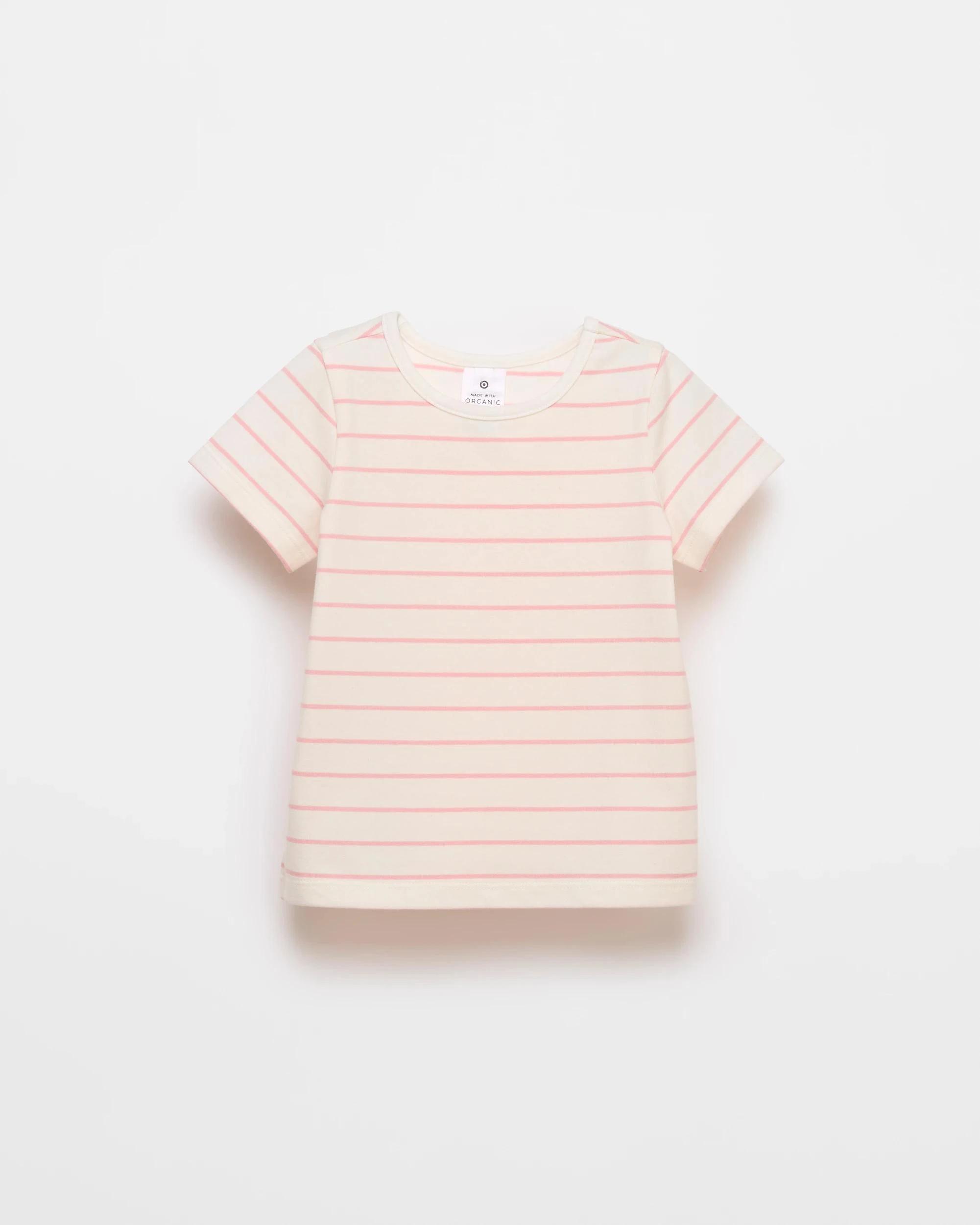 2 Target Baby Baby Organic Cotton Print Short Sleeve T-shirts 3 Pack PINK FLORAL, 2 of 4