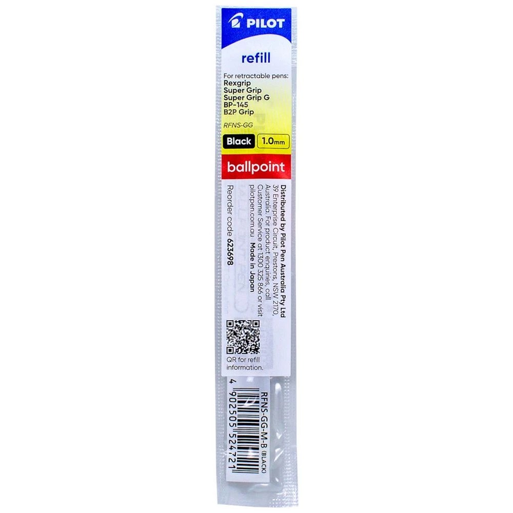 1 Pilot RFNS-GG-M-B Refill Black Medium Ballpoint 1.0mm, 1 of 6