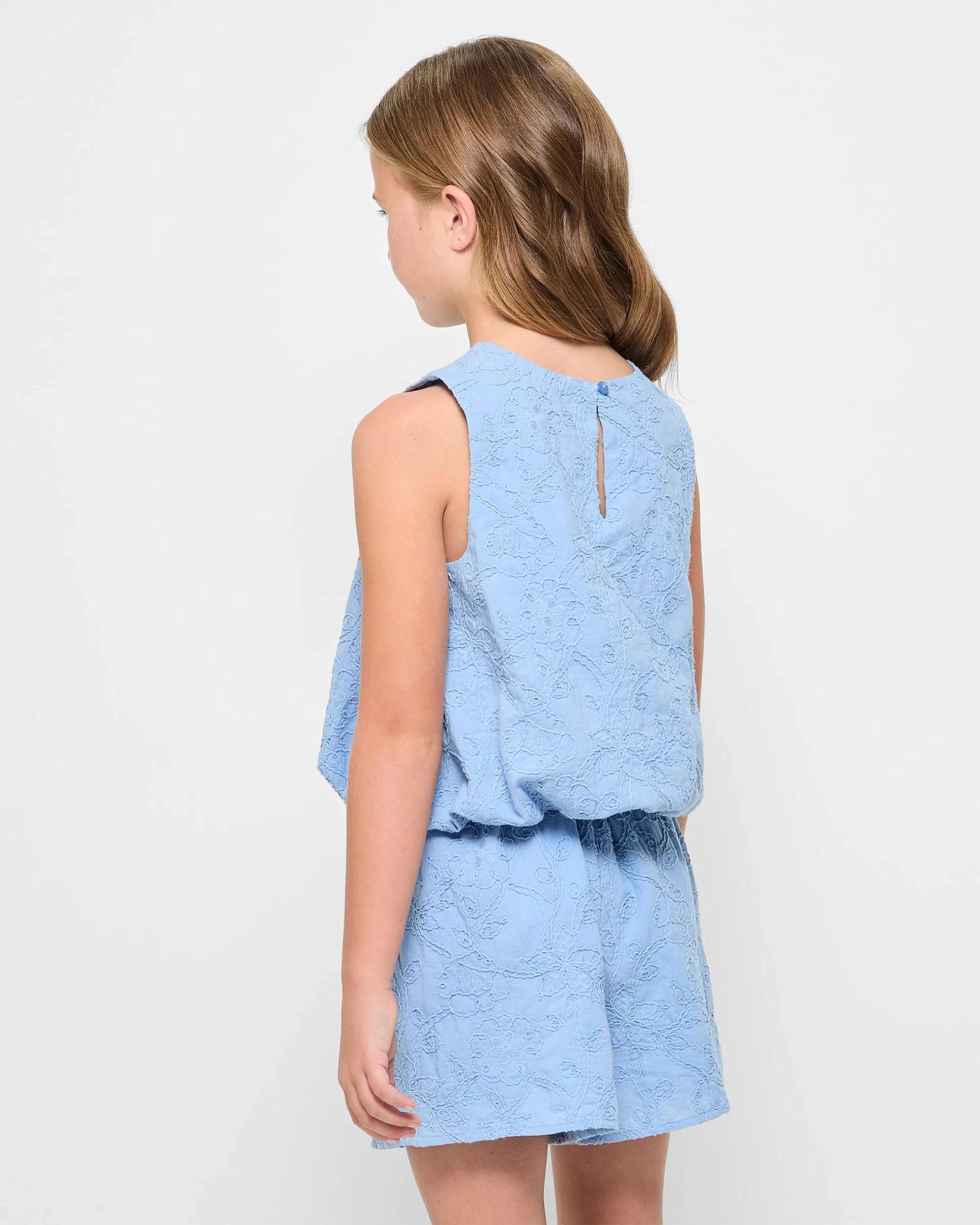 3 Target Bubble Hem Embroidered Tank Top BLUE, 3 of 7