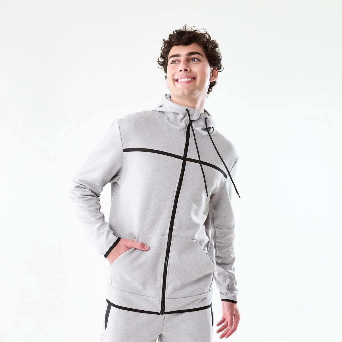 2 Active Mens Sports Hoodie GREY MARLE CORE, 2 of 8