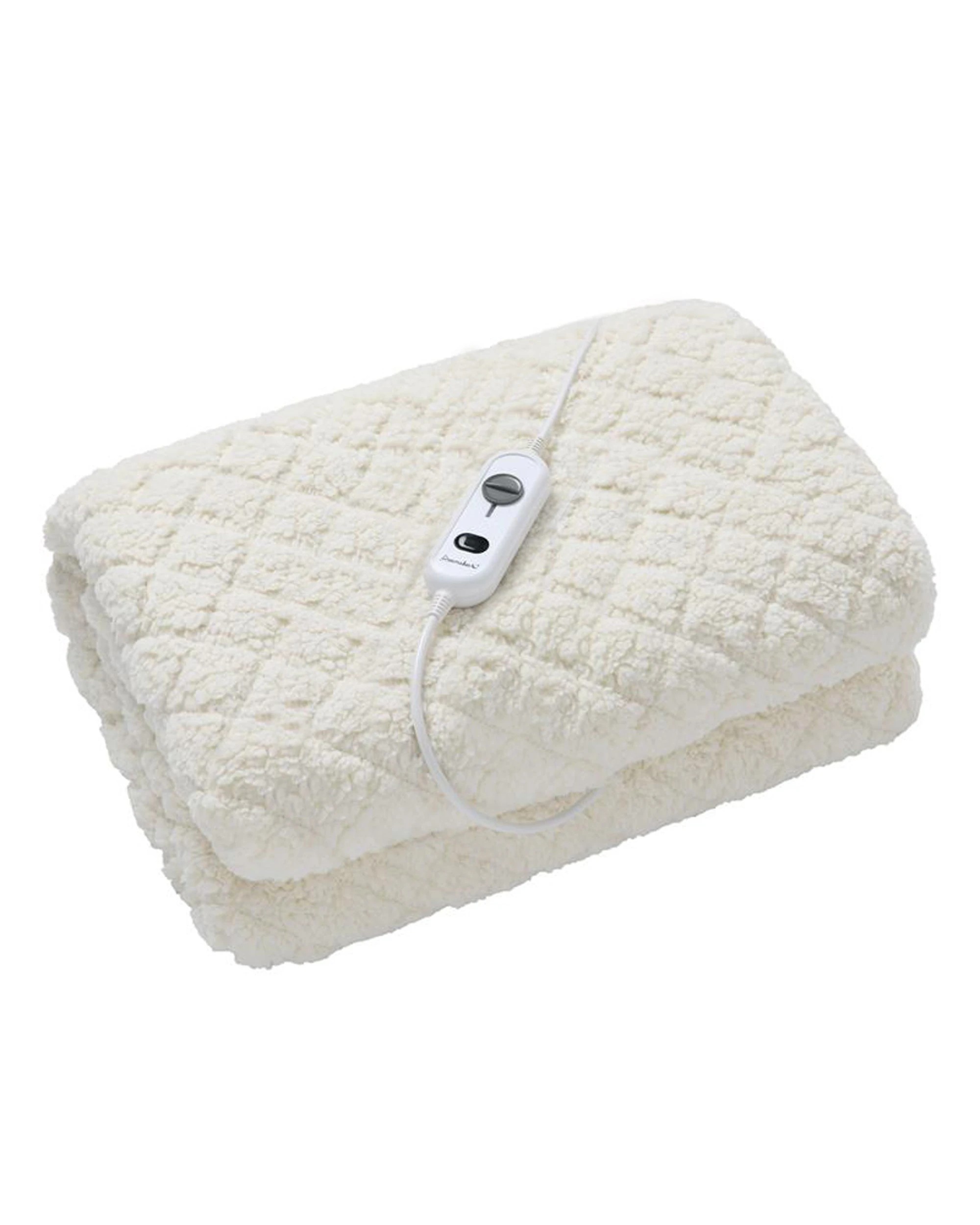 2 Dreamaker Pinsonic Sherpa Fleece Electric Blanket - Single Bed - White, 2 of 8