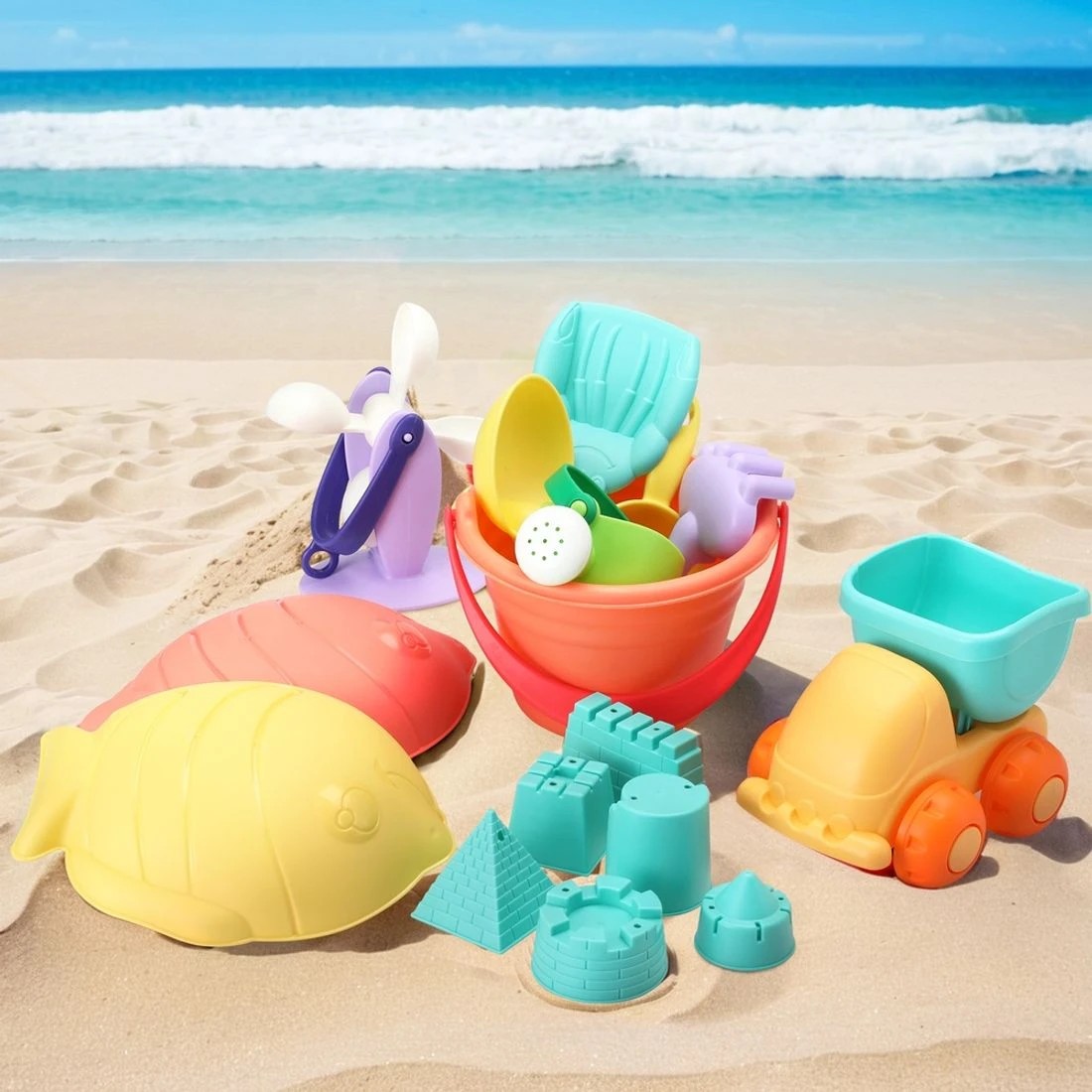 3 Keezi Kids Water Table Tool Kit Sand Truck Windmill Bucket Shovel Sandpit Toys - Multi, 3 of 5