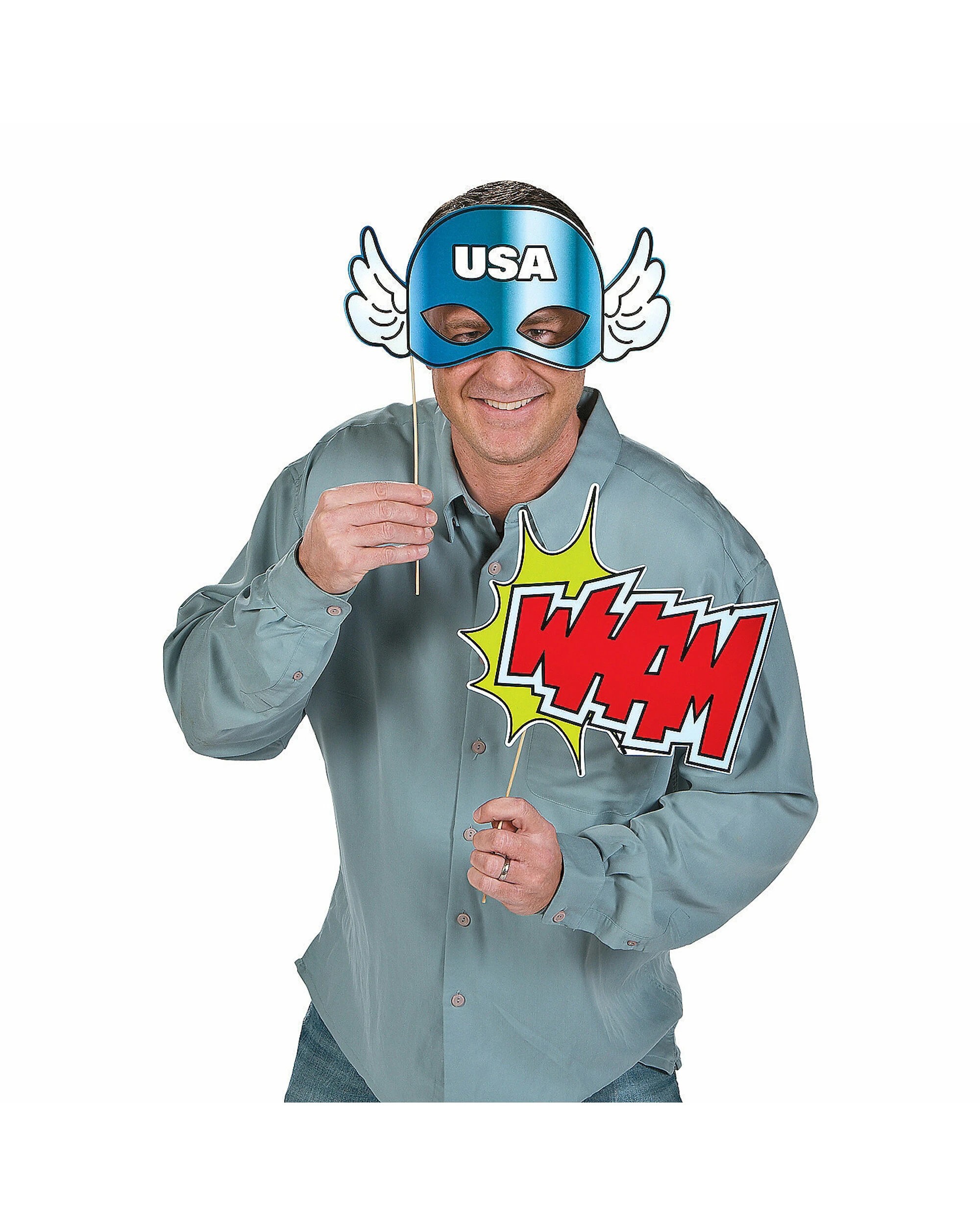 2 Fun Express Superhero Photo Props Pack of 12 - Multi, 2 of 2