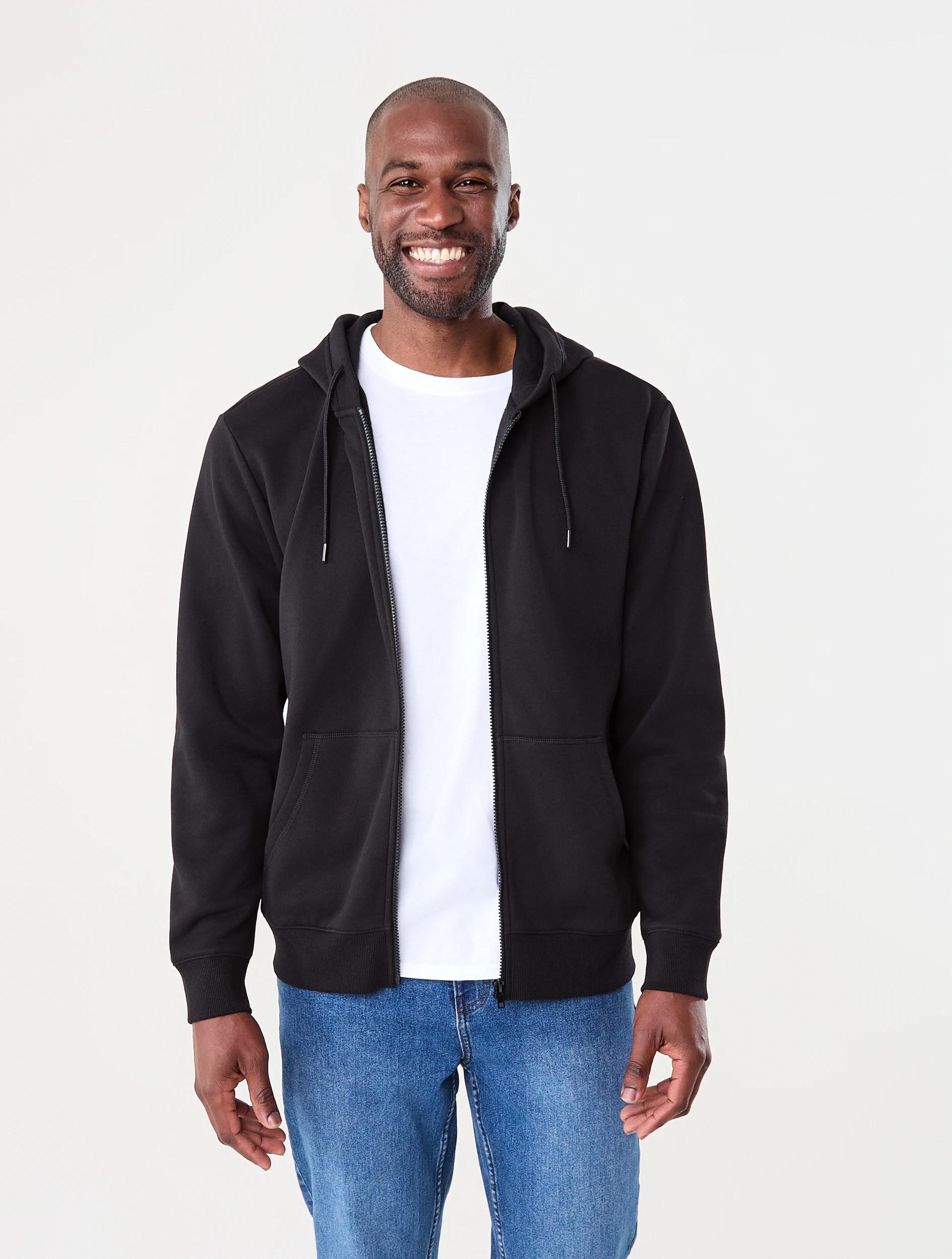 1 Zip Through Hoodie Black, 1 of 7