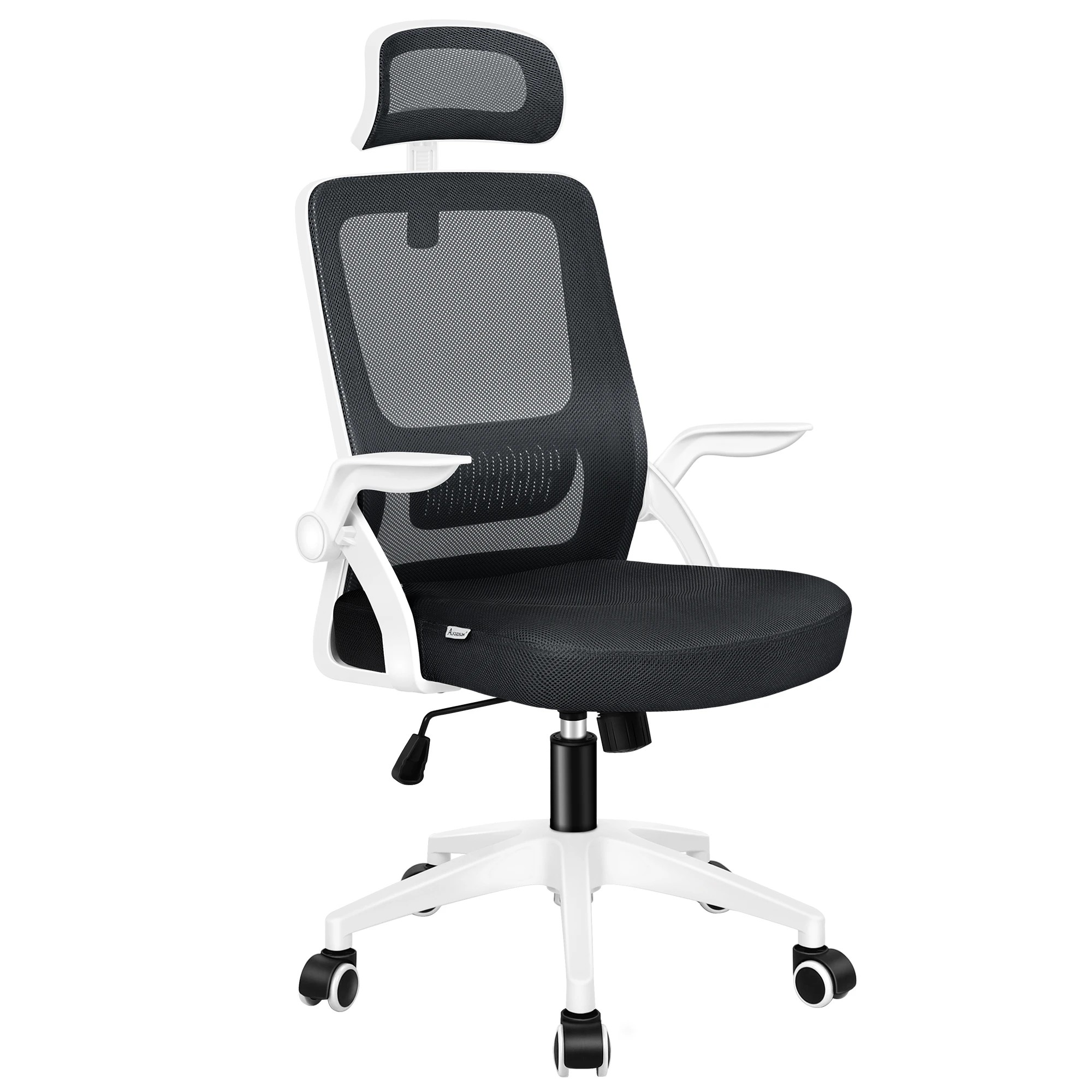 1 Alfordson Mesh Office Chair Executive Tilt Seat Gaming Racing Computer - White Black, 1 of 10